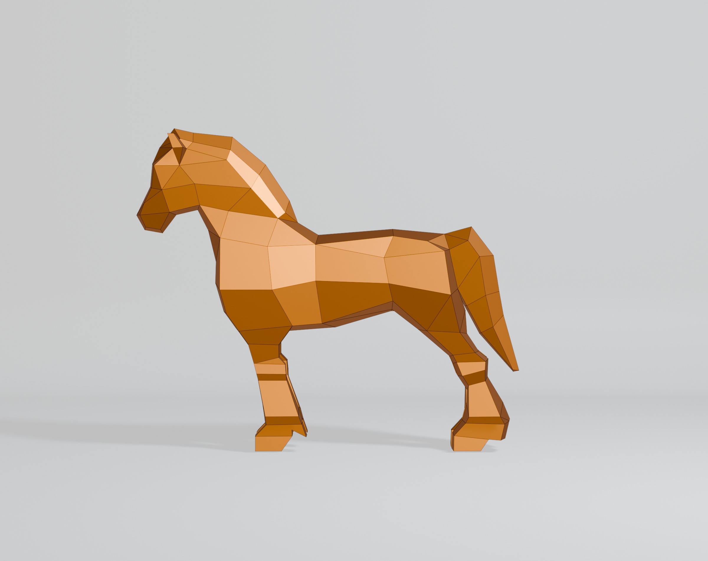 Polygonal Shire Horse 3D model_1