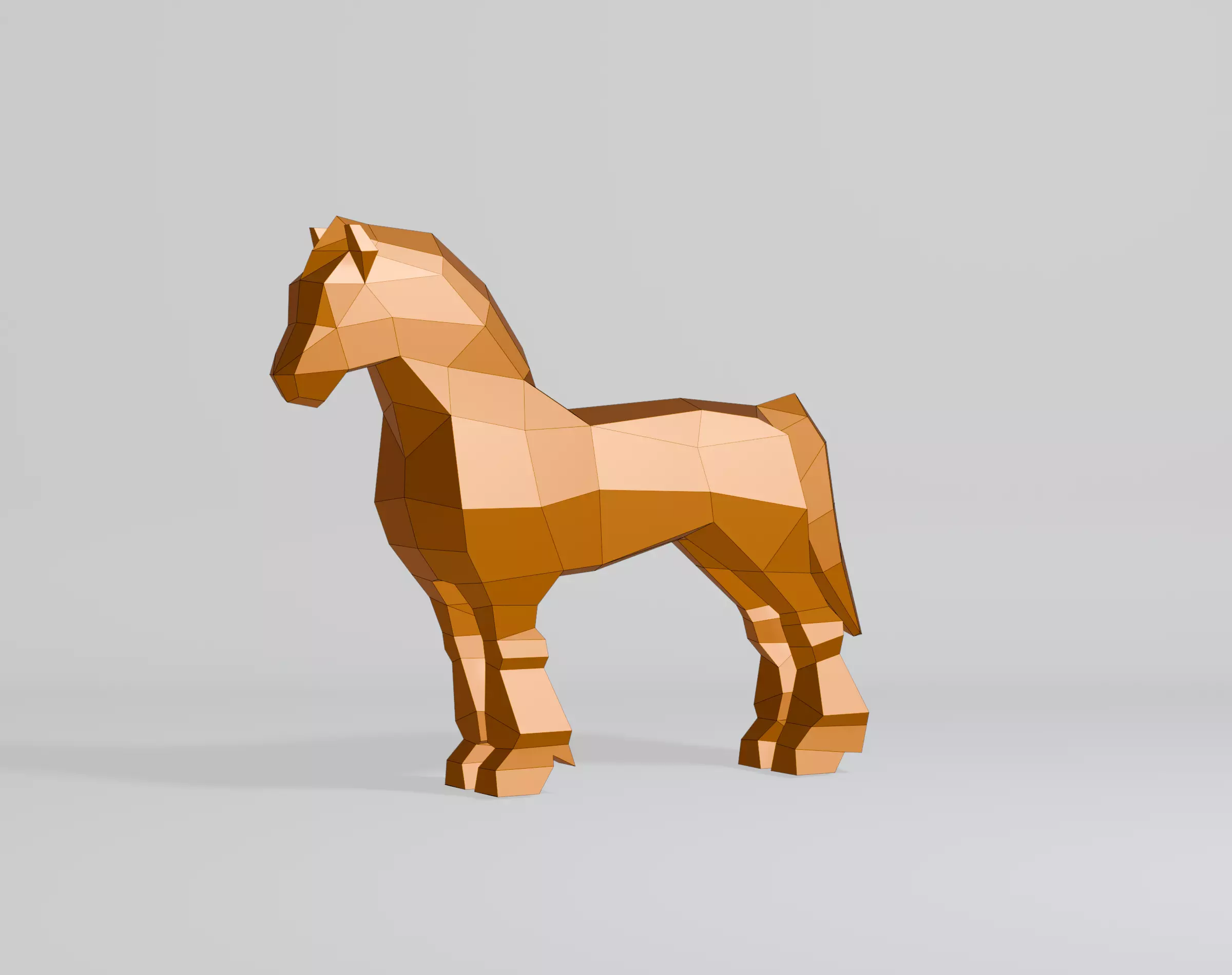 Polygonal Shire Horse 3D model_0
