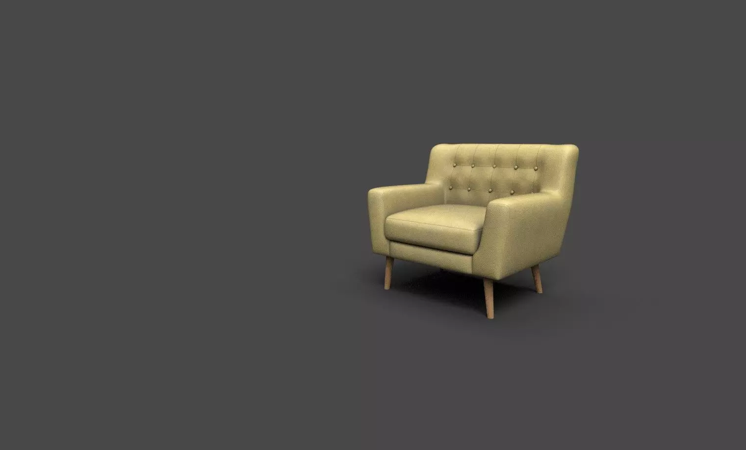 Tufted chair Low-poly 3D model_3