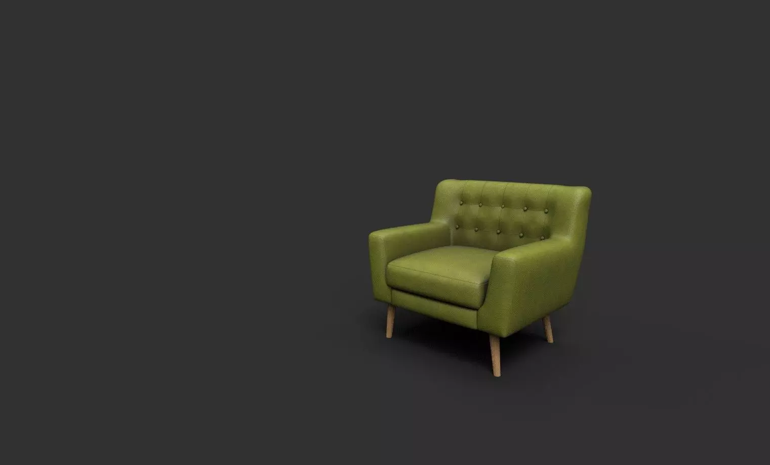 Tufted chair Low-poly 3D model_5