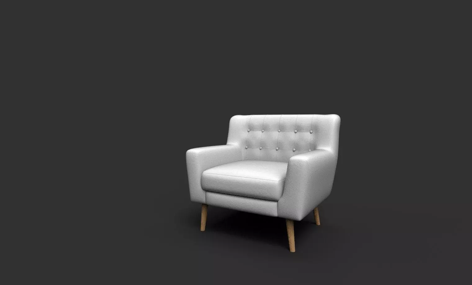 Tufted chair Low-poly 3D model_4