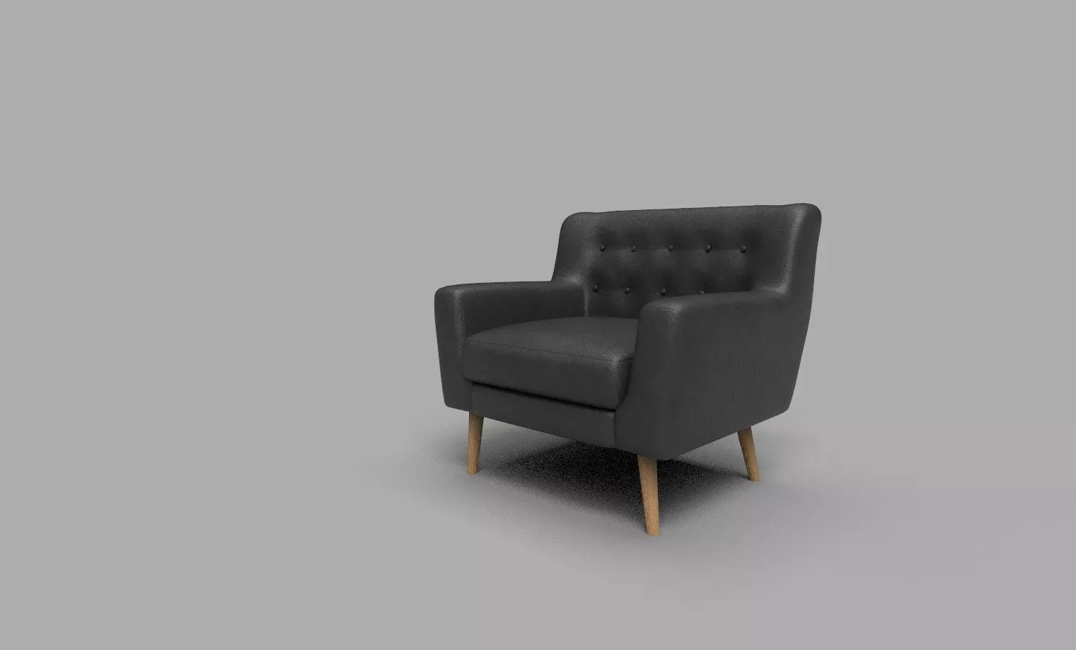 Tufted chair Low-poly 3D model_2