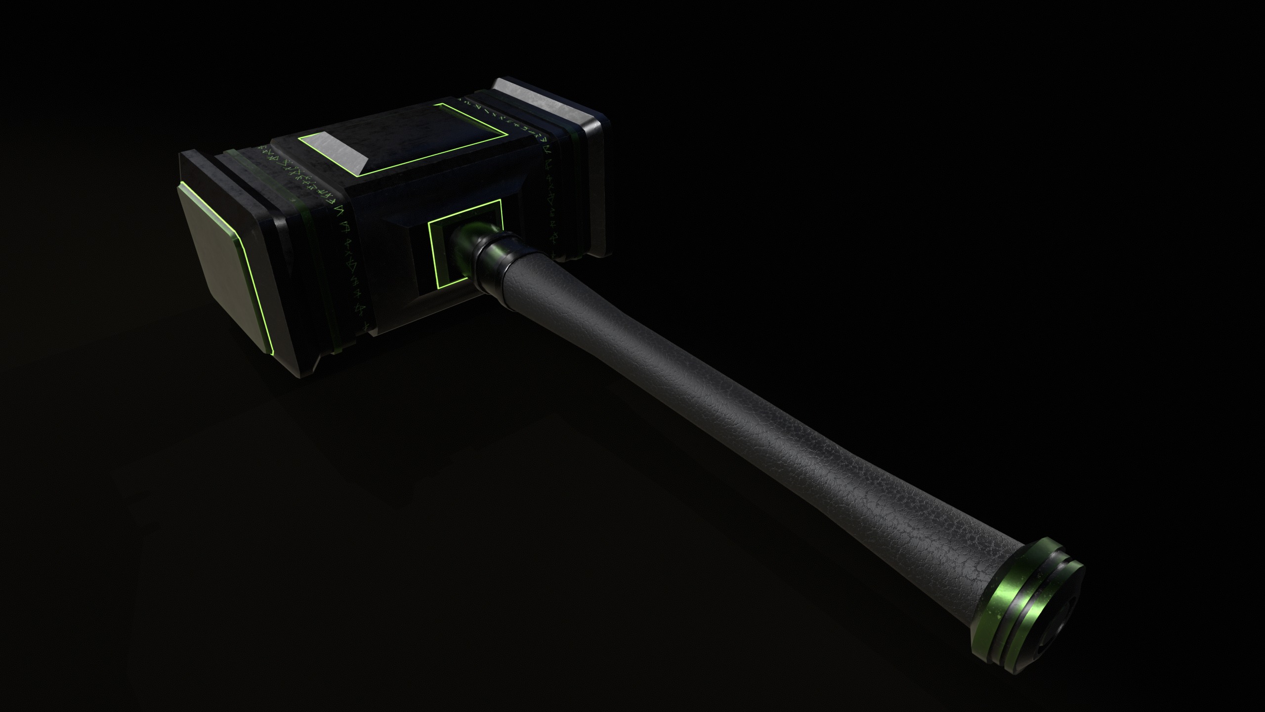Game Ready necrotic hammer Low-poly 3D model_3