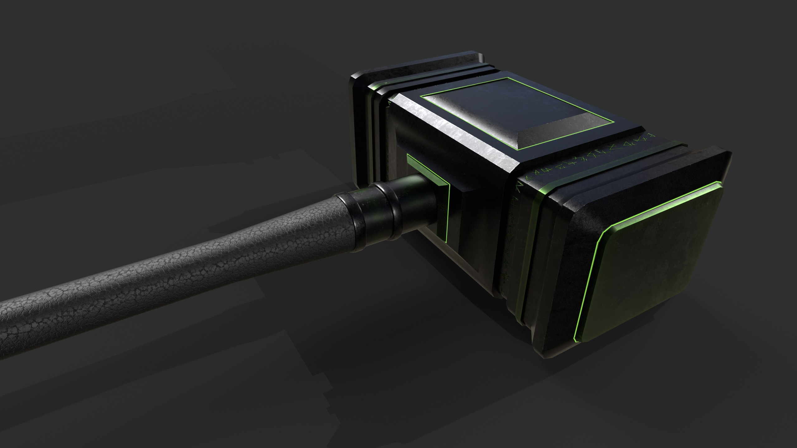 Game Ready necrotic hammer Low-poly 3D model_5