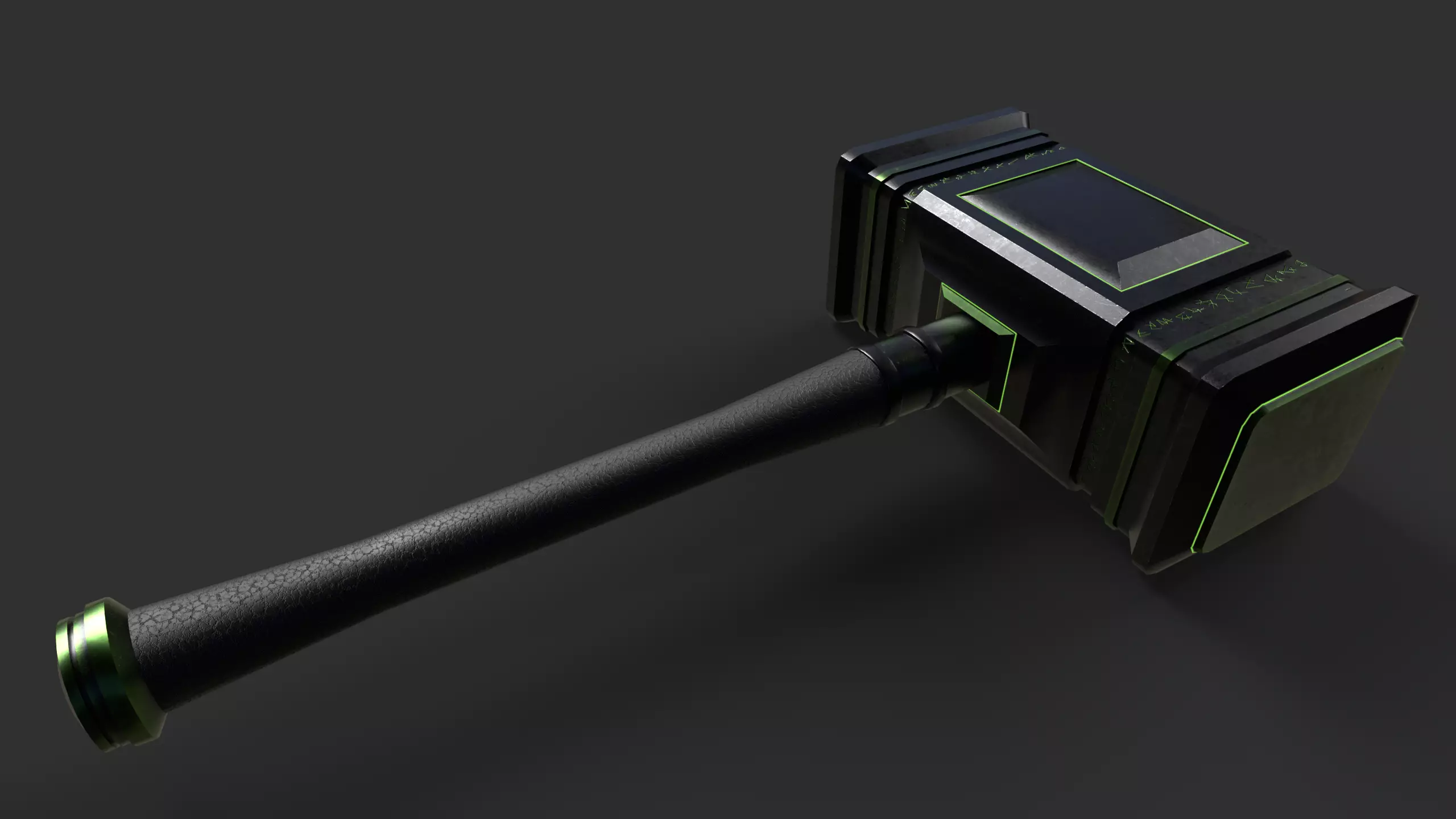 Game Ready necrotic hammer Low-poly 3D model_0