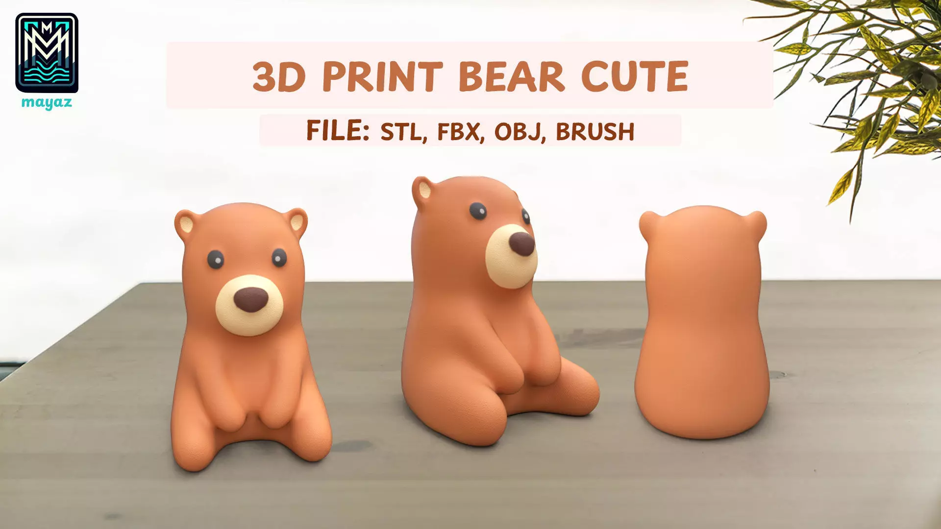 Bear cute 3d print stl Free 3D print model