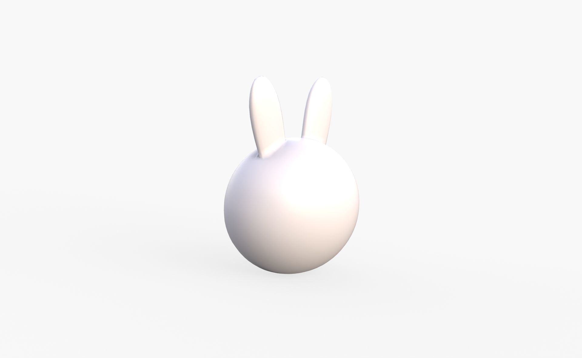 Cartoon Rabbit Head  Low-poly 3D model_5