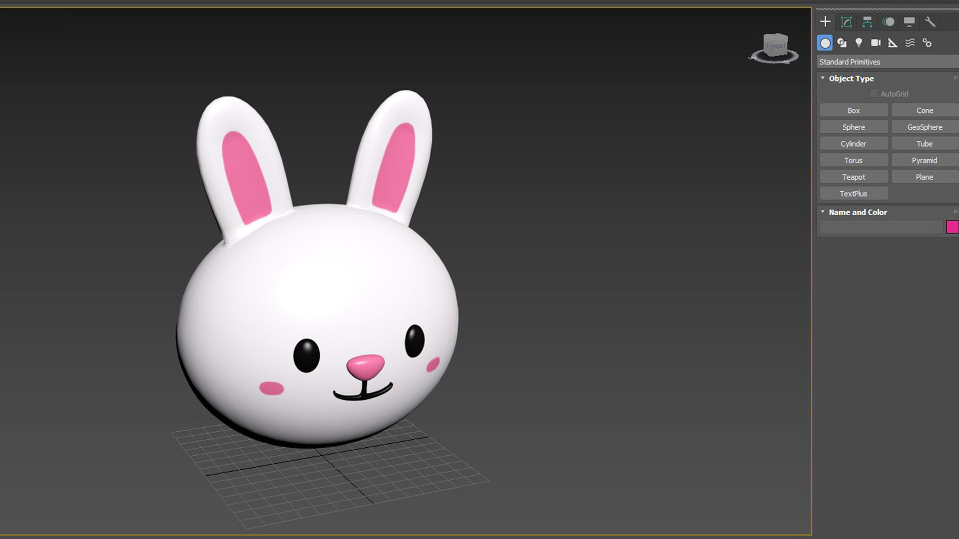 Cartoon Rabbit Head  Low-poly 3D model_8