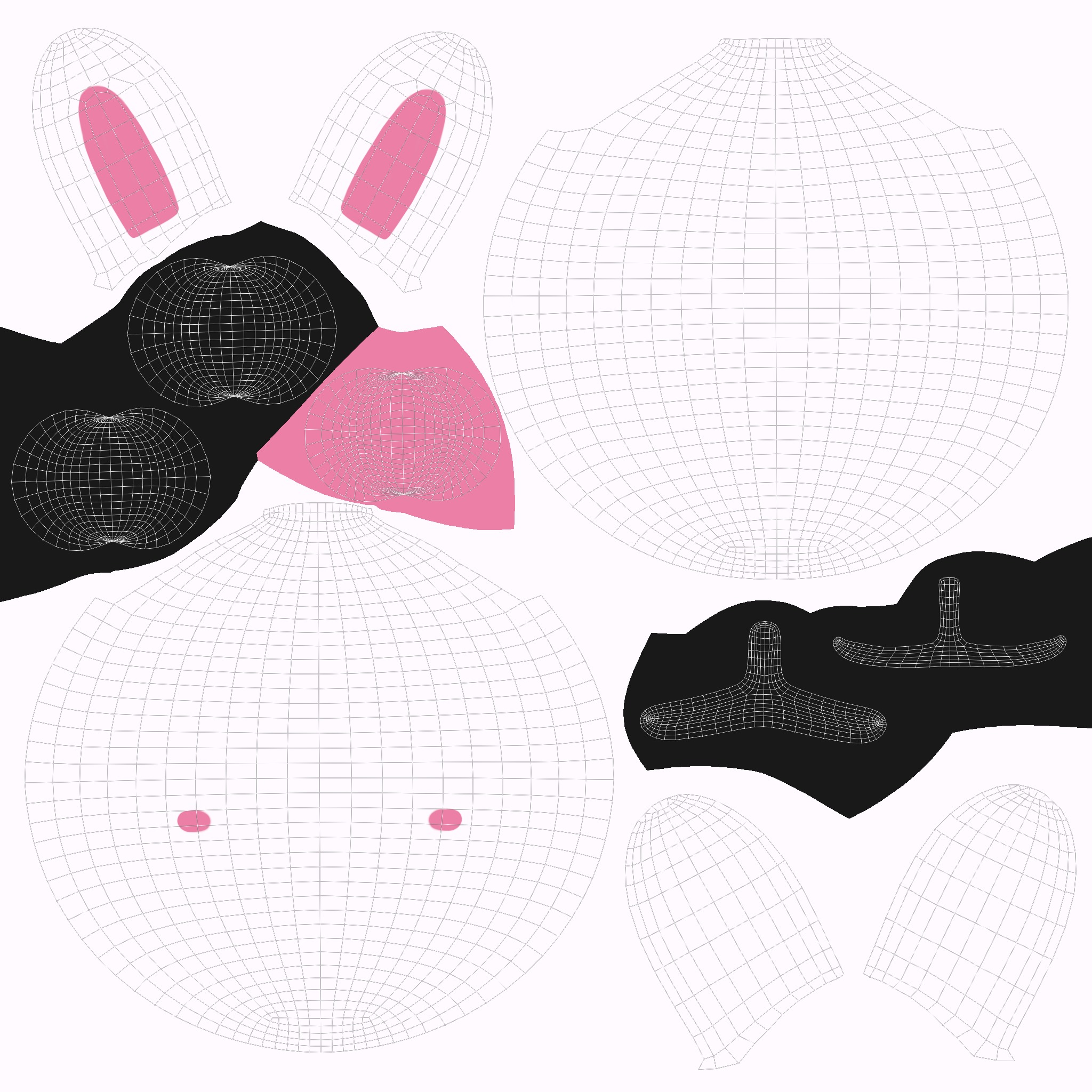 Cartoon Rabbit Head  Low-poly 3D model_10