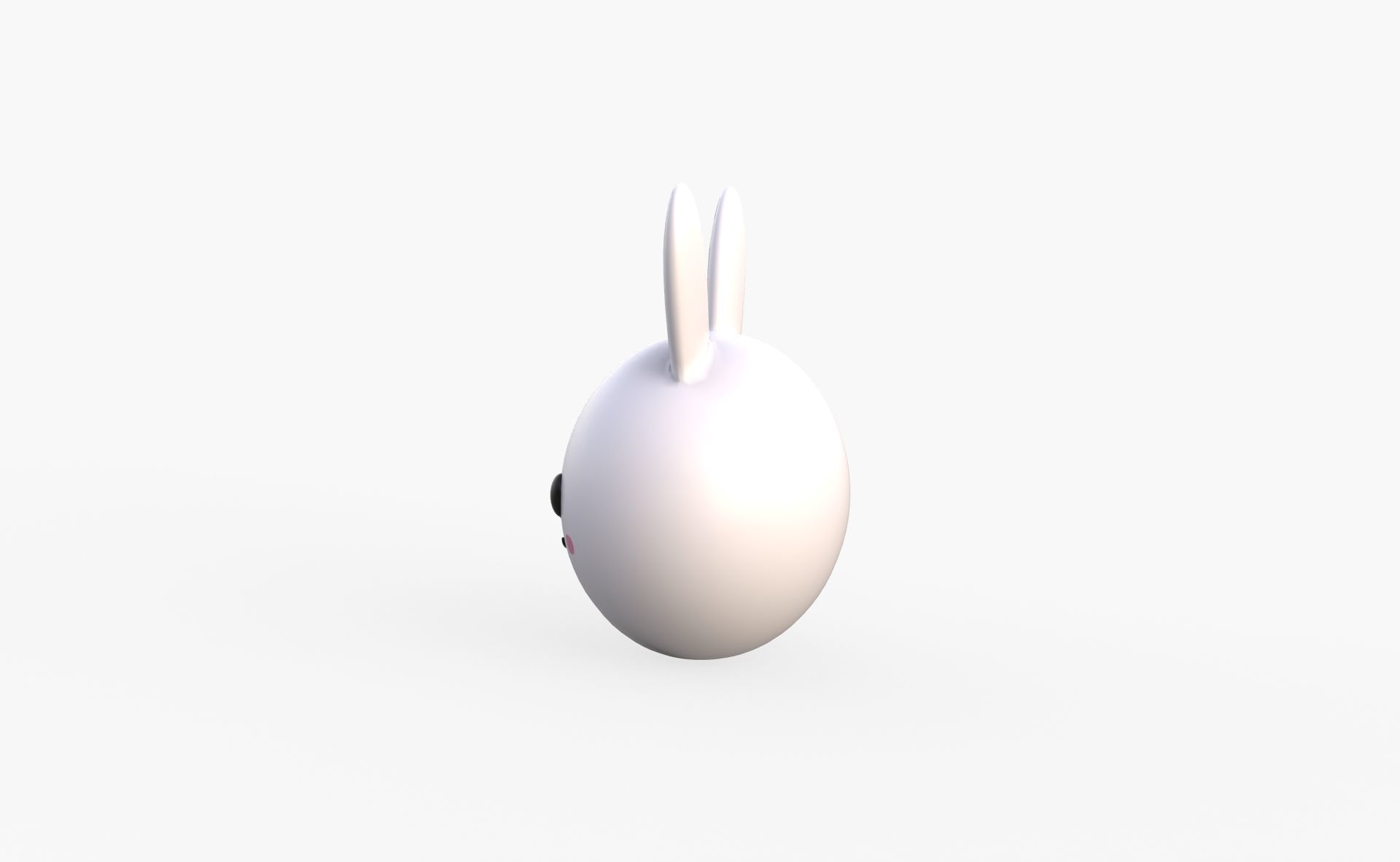 Cartoon Rabbit Head  Low-poly 3D model_4