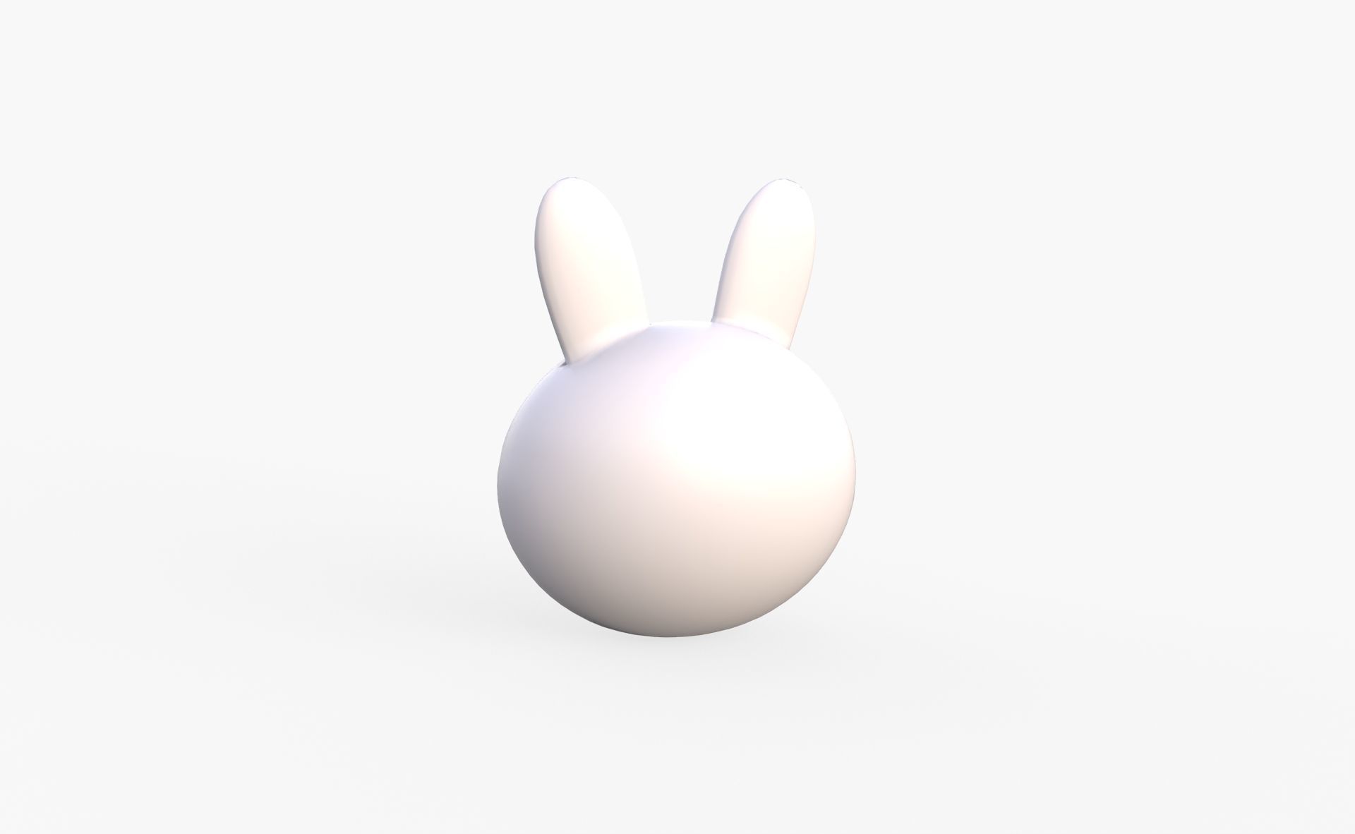 Cartoon Rabbit Head  Low-poly 3D model_6