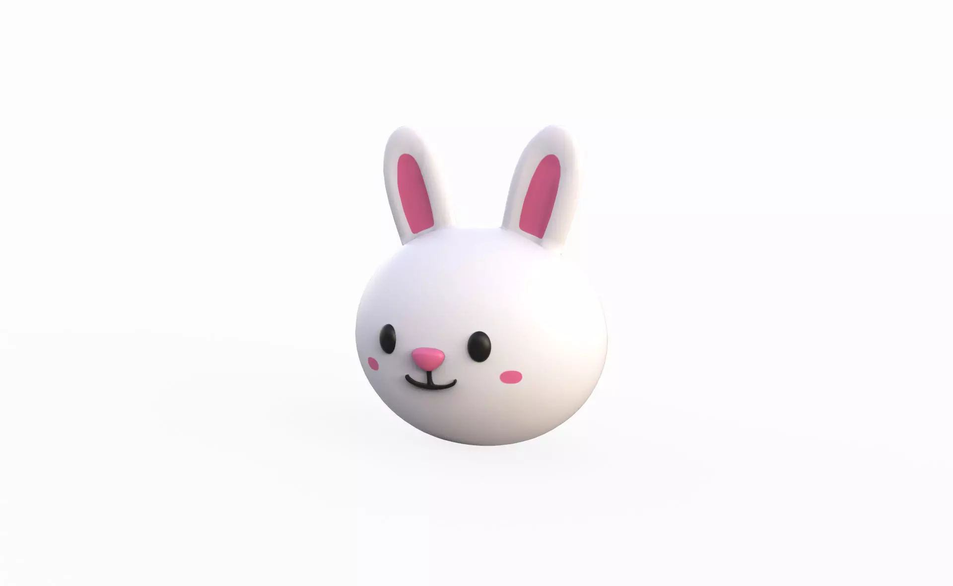 Cartoon Rabbit Head  Low-poly 3D model_0
