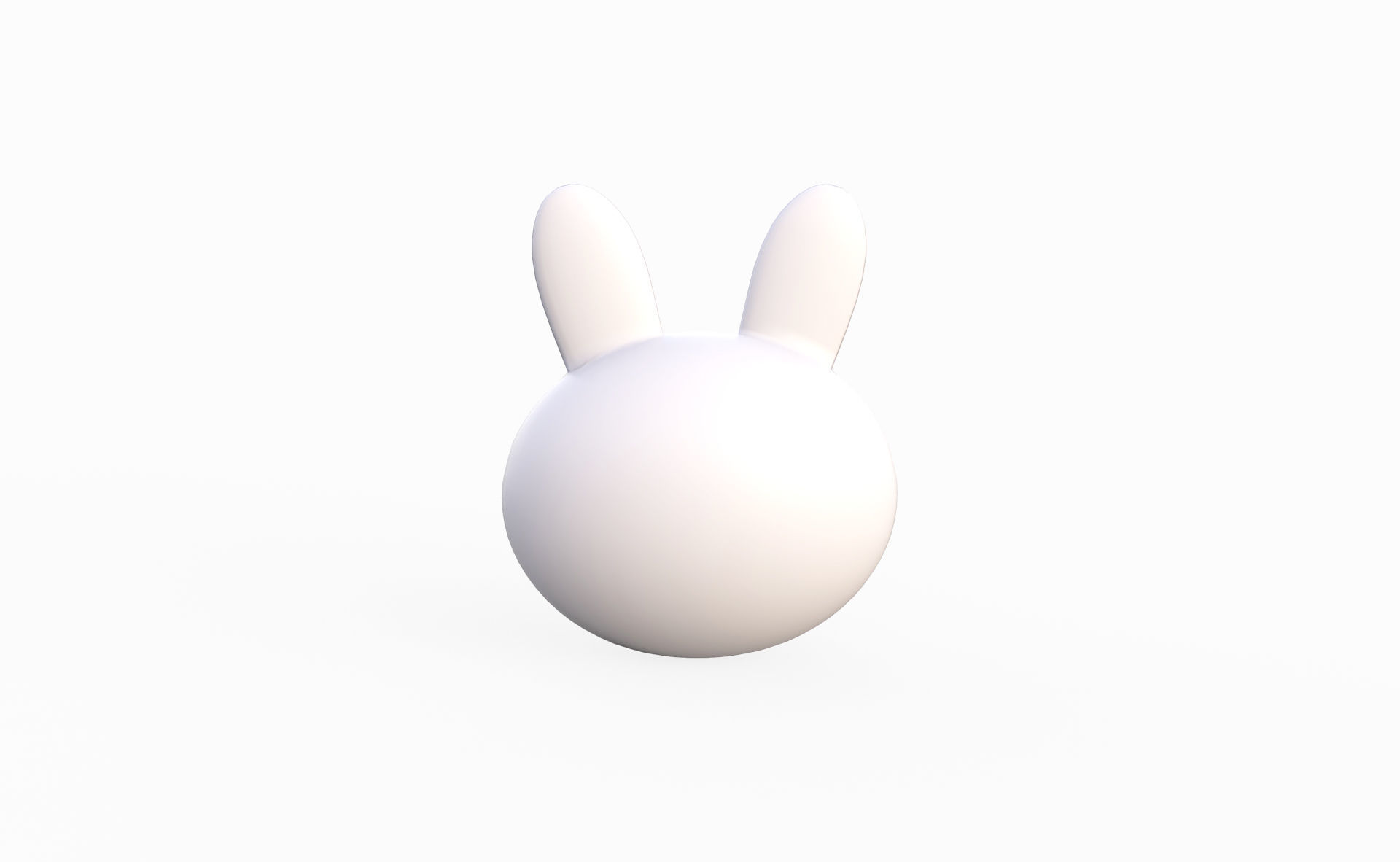Cartoon Rabbit Head  Low-poly 3D model_7