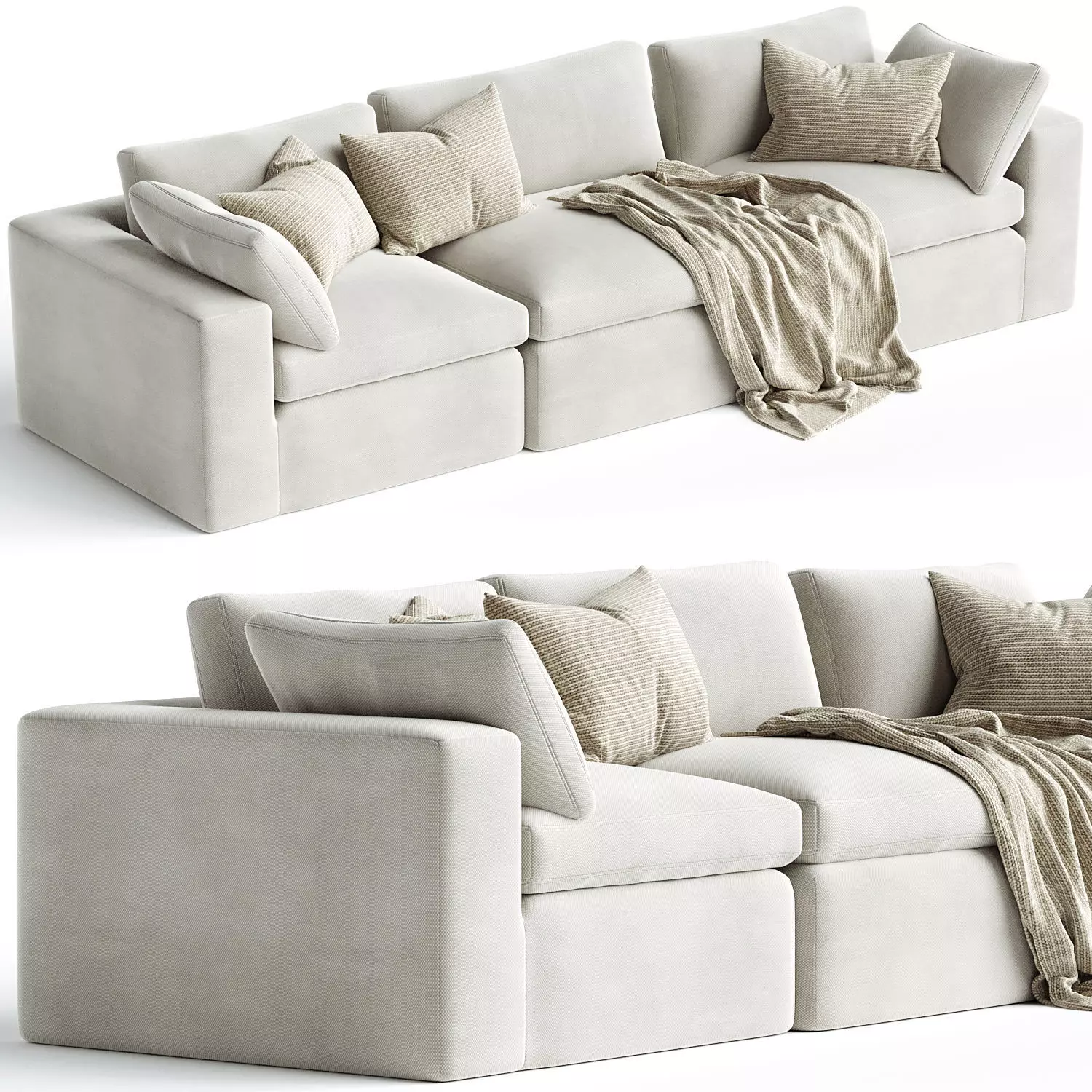 Dream Navy Sectional Sofa Combination 02 3D model_0