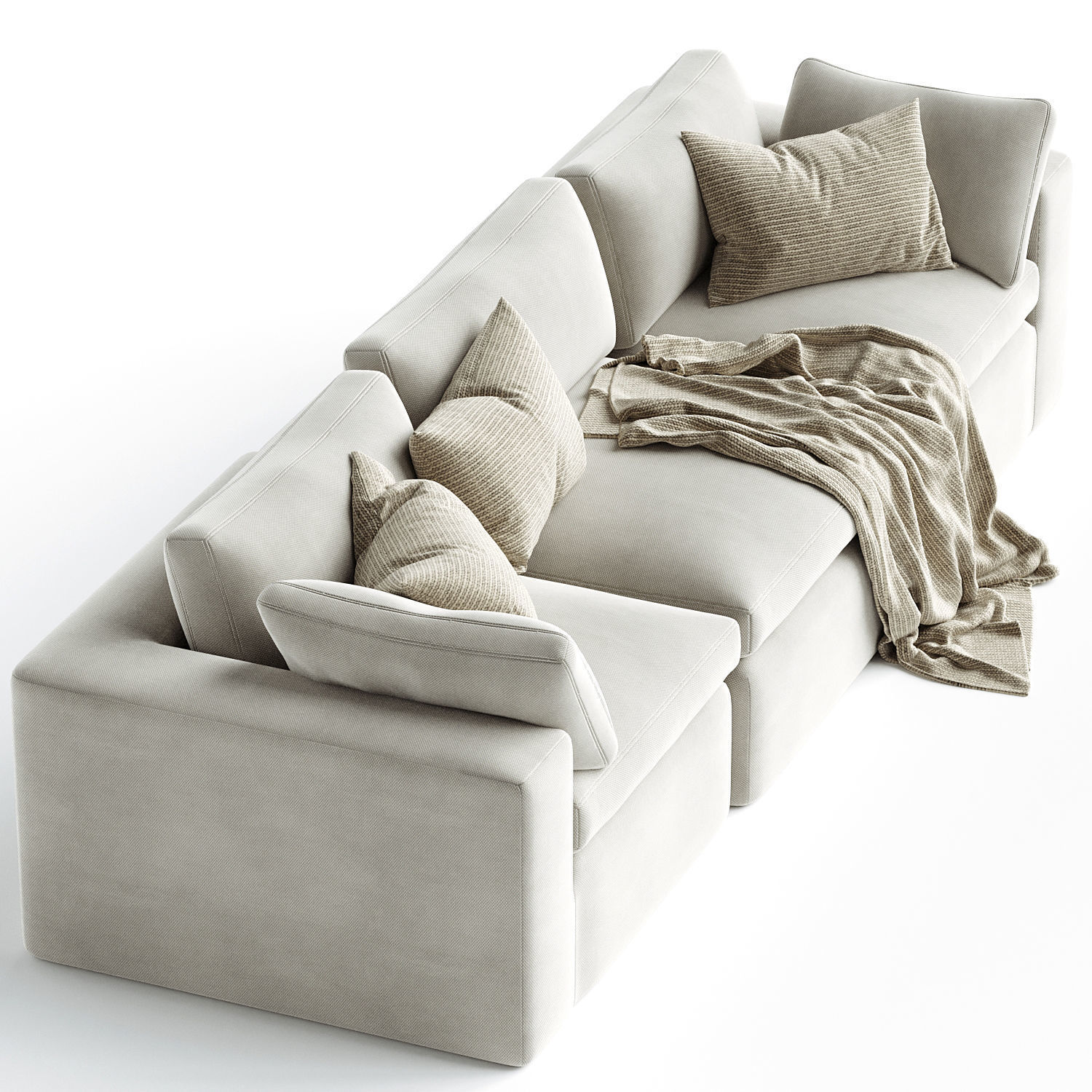 Dream Navy Sectional Sofa Combination 02 3D model_1