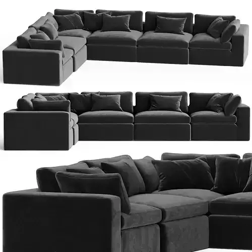 Dream Navy Sectional Sofa Combination 04