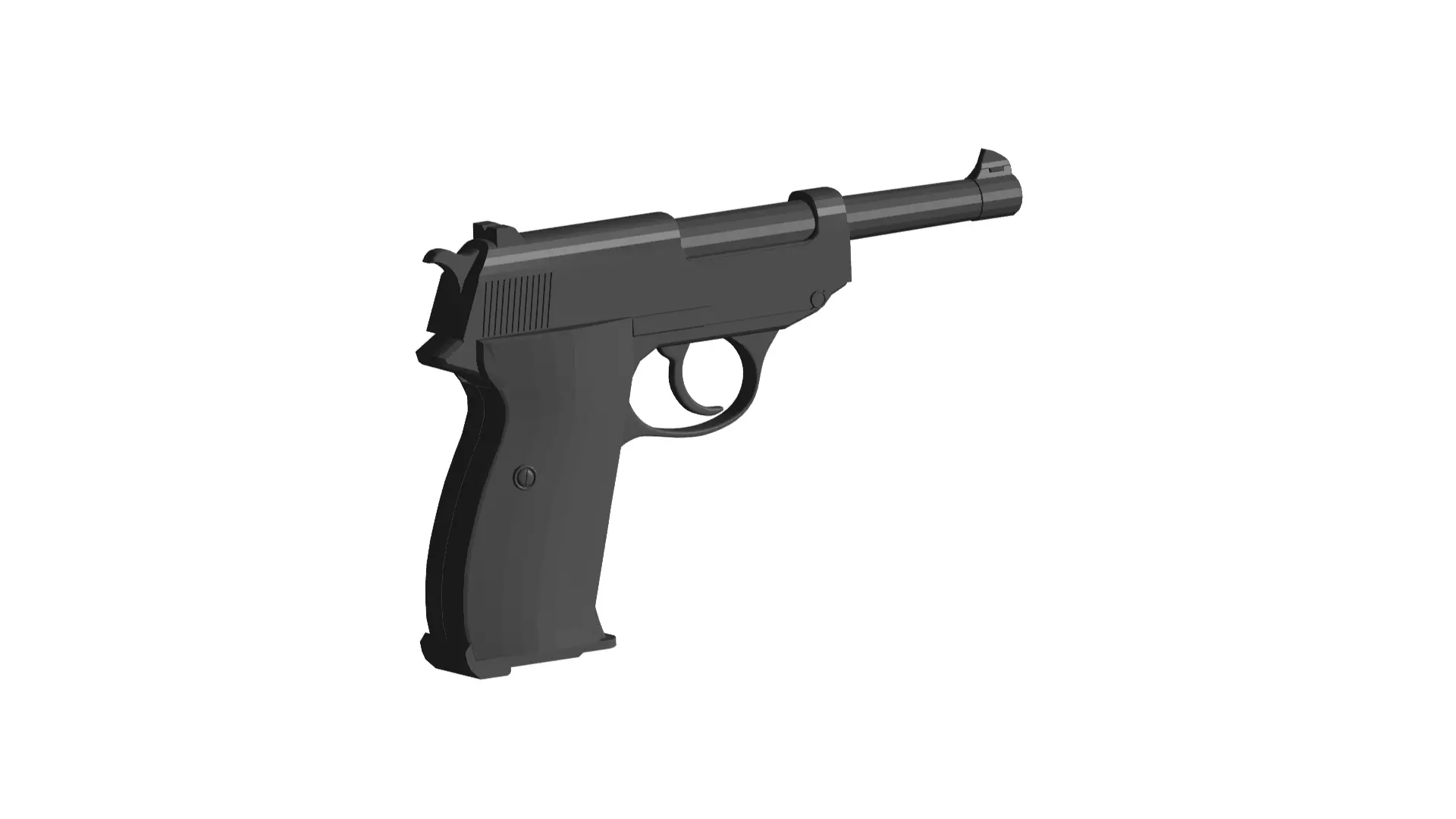 Walther P38 automatic pistol  3D model_0