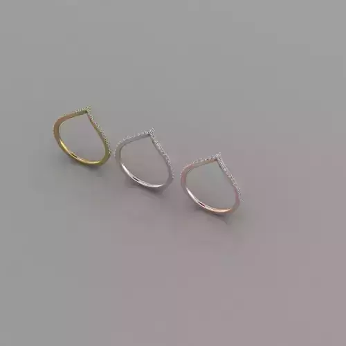 RING - DIAMOND - V SHAPE RING