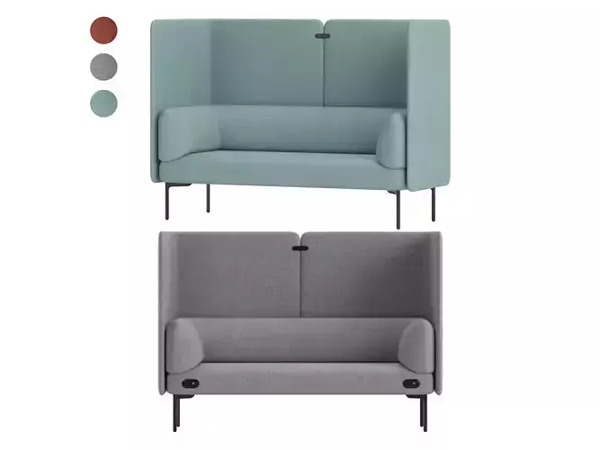 Haworth Cabana Two Seat Sofa S9C2-H 3D model