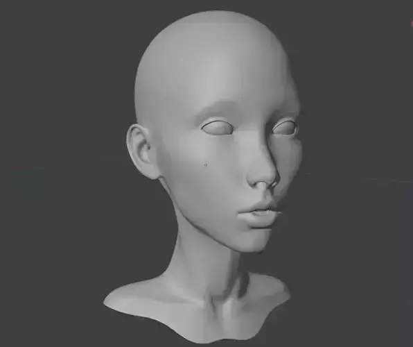 Female head Template for Character Modeling and 3D Rendering