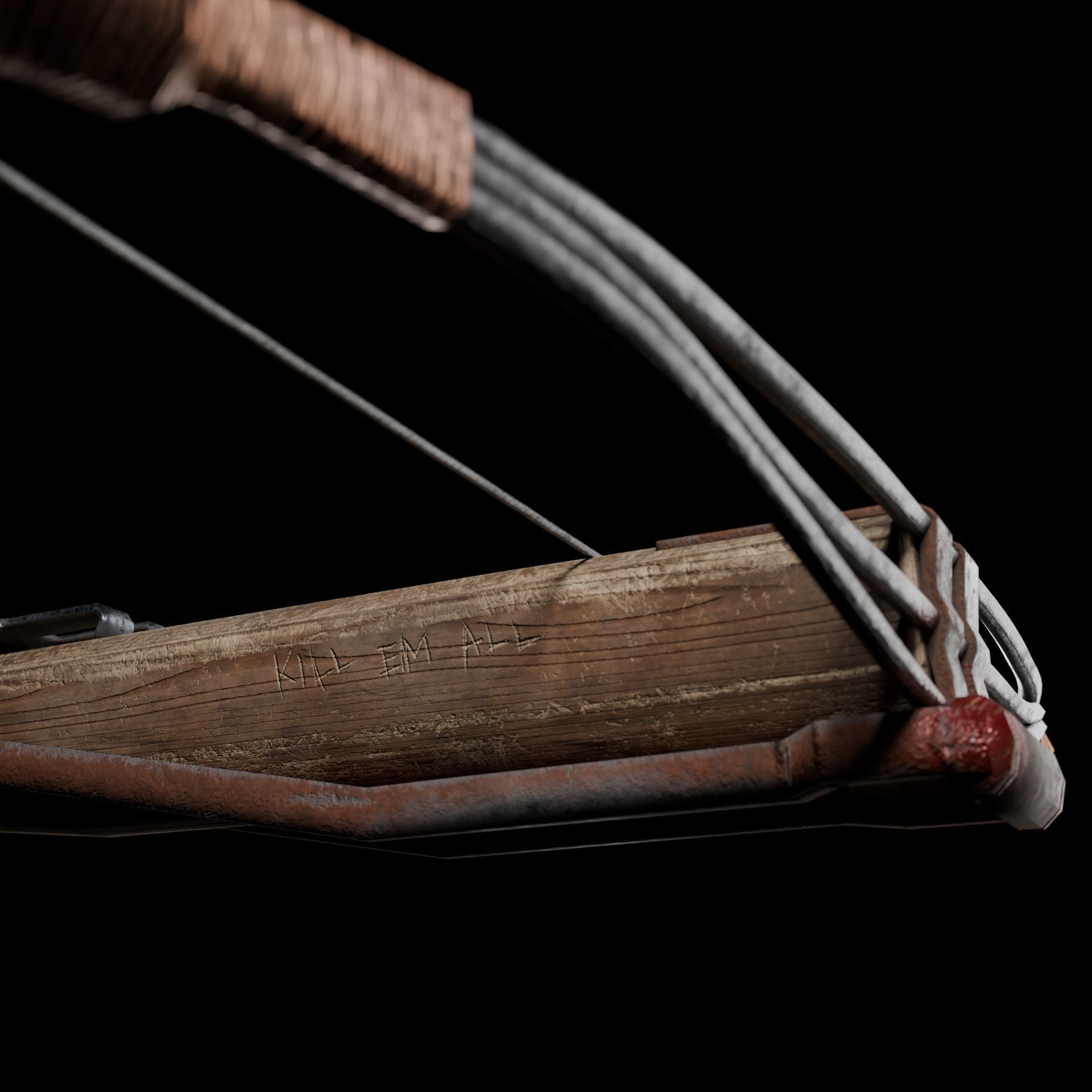 Scrap crossbow Low-poly 3D model_5