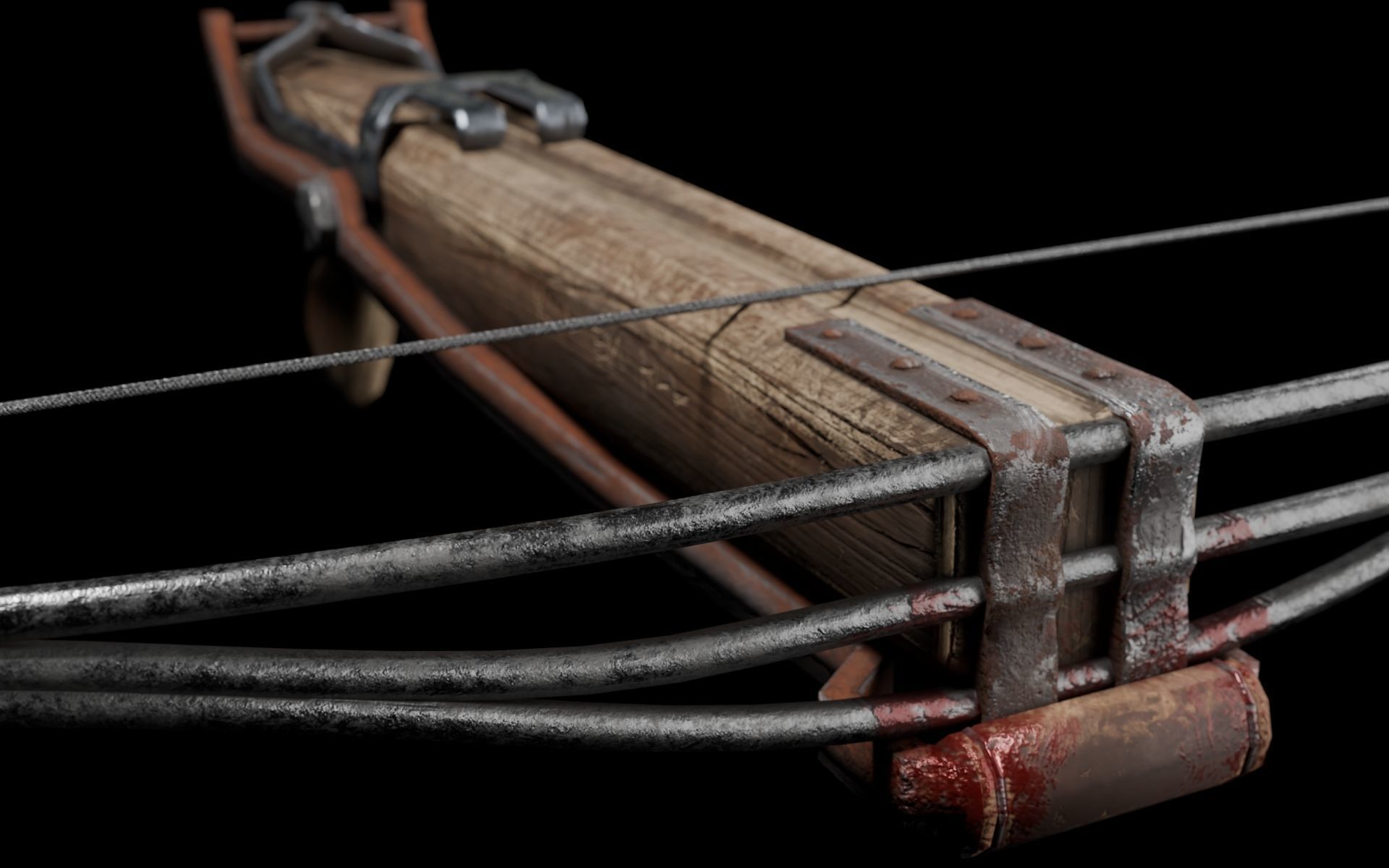 Scrap crossbow Low-poly 3D model_2