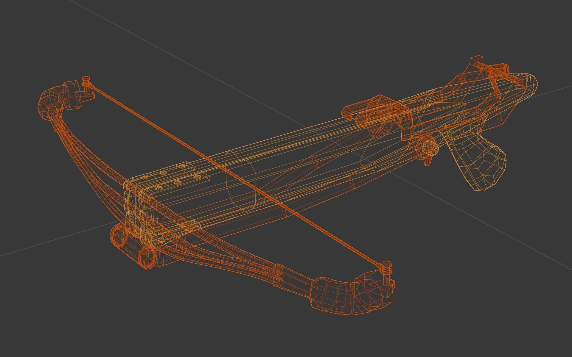 Scrap crossbow Low-poly 3D model_3