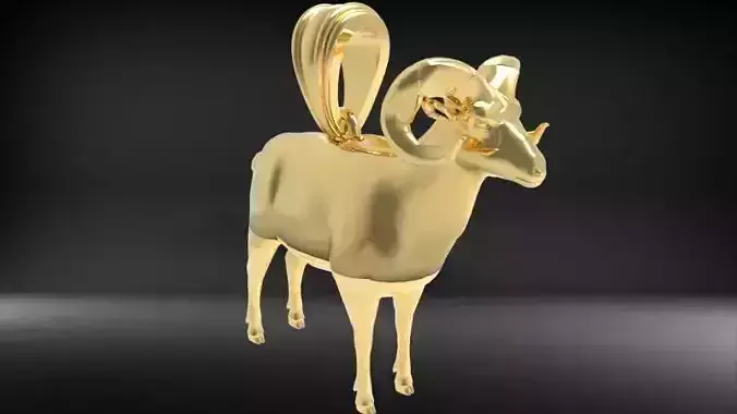 Big Horn Ram Pendant Necklace