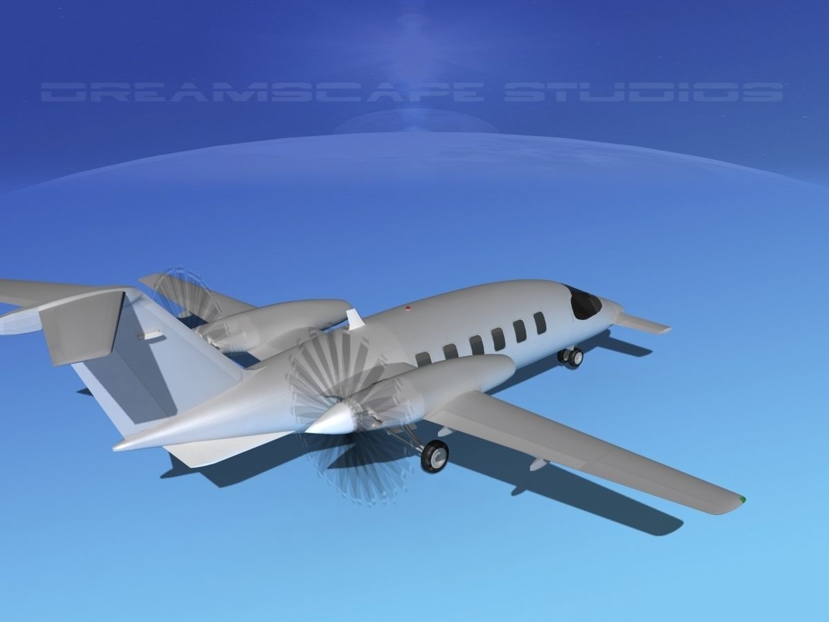 Piaggio P180 Avanti Bare Metal 3D model_4