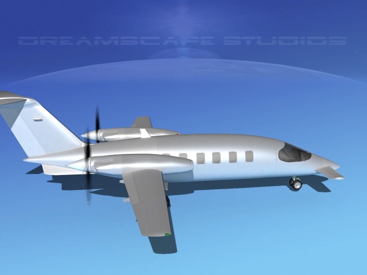 Piaggio P180 Avanti Bare Metal 3D model_3
