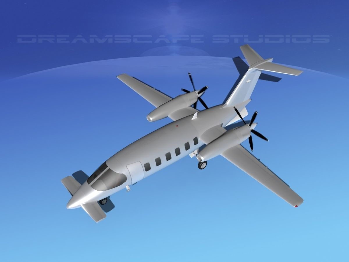 Piaggio P180 Avanti Bare Metal 3D model_9