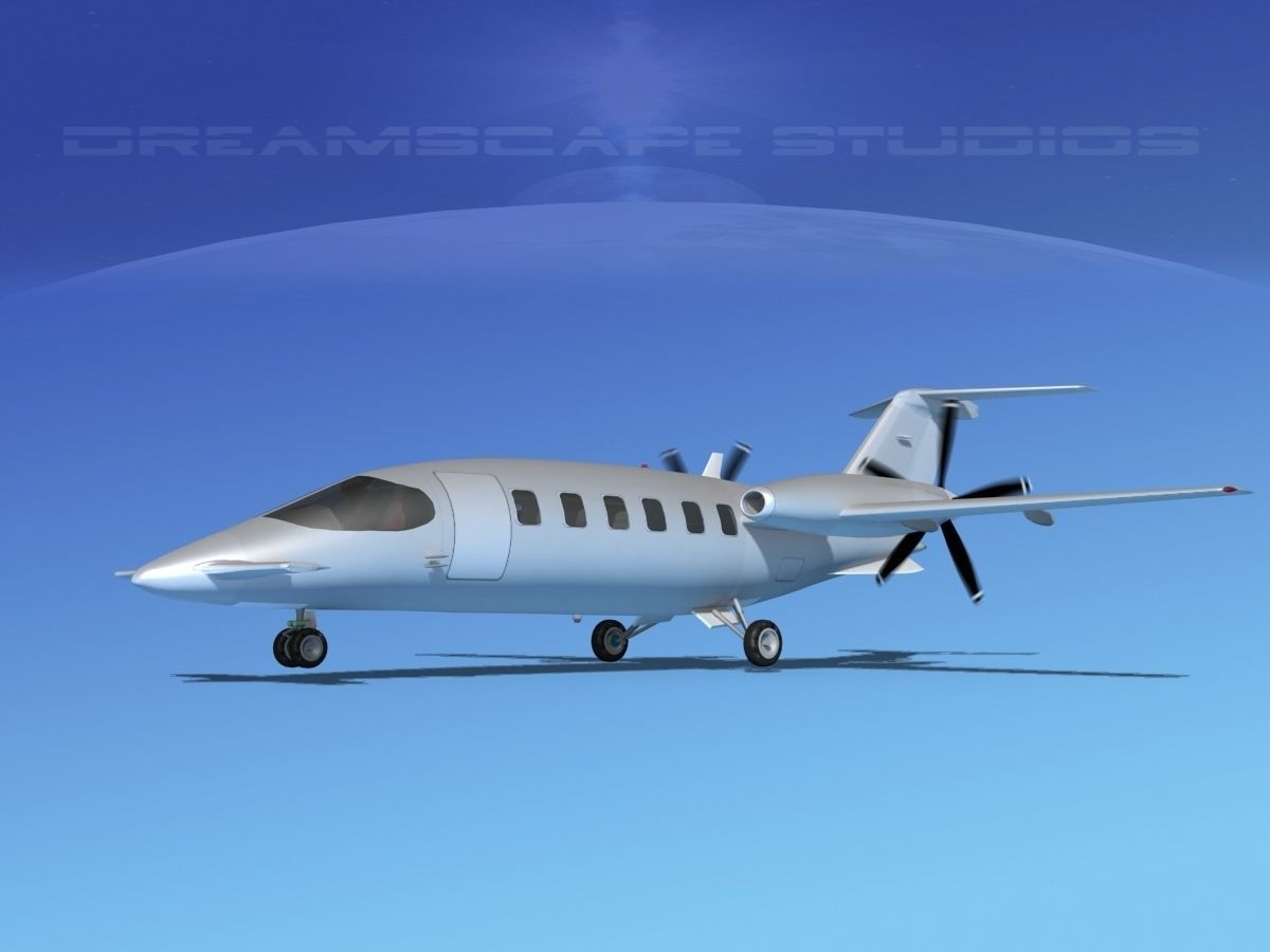 Piaggio P180 Avanti Bare Metal 3D model_10