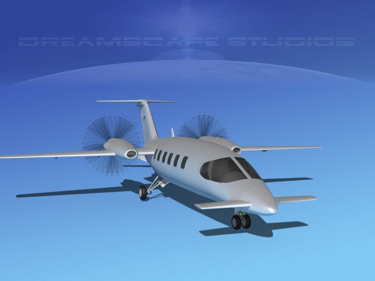 Piaggio P180 Avanti Bare Metal 3D model_1