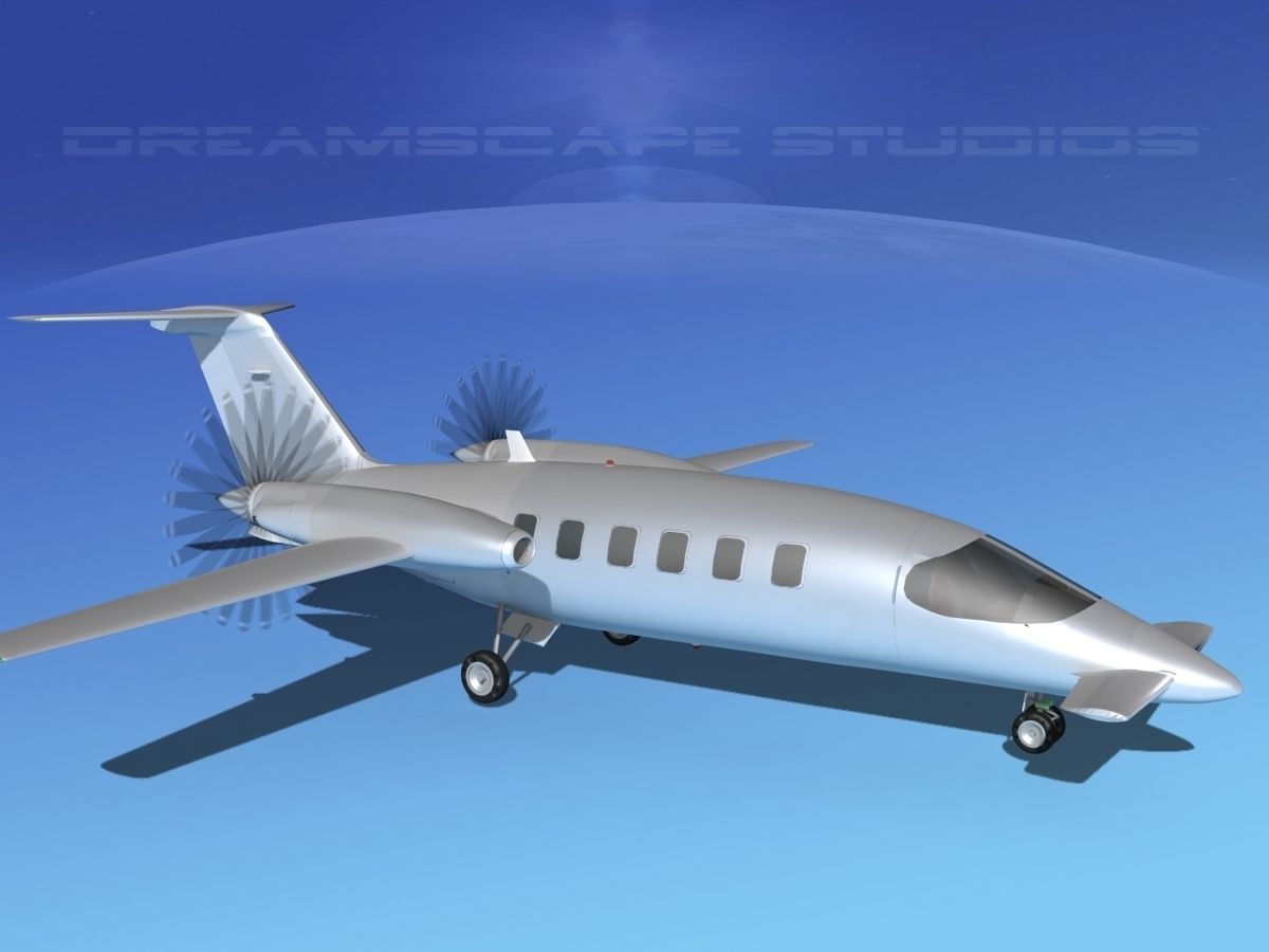 Piaggio P180 Avanti Bare Metal 3D model_2