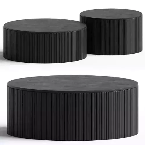Roller Max Round Storage Coffee Table ETHNICRAFT