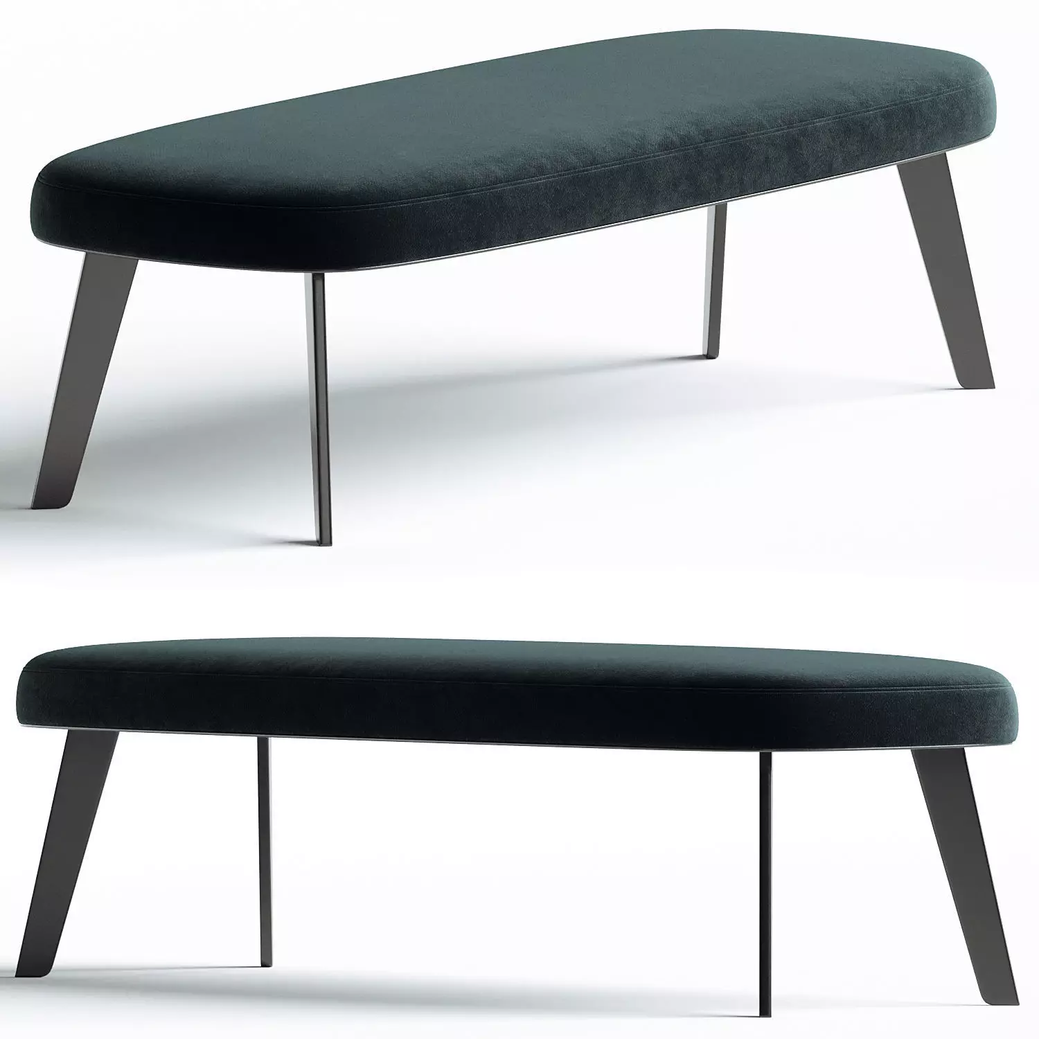 Poliform JANE Upholstered fabric bench 3D model_0