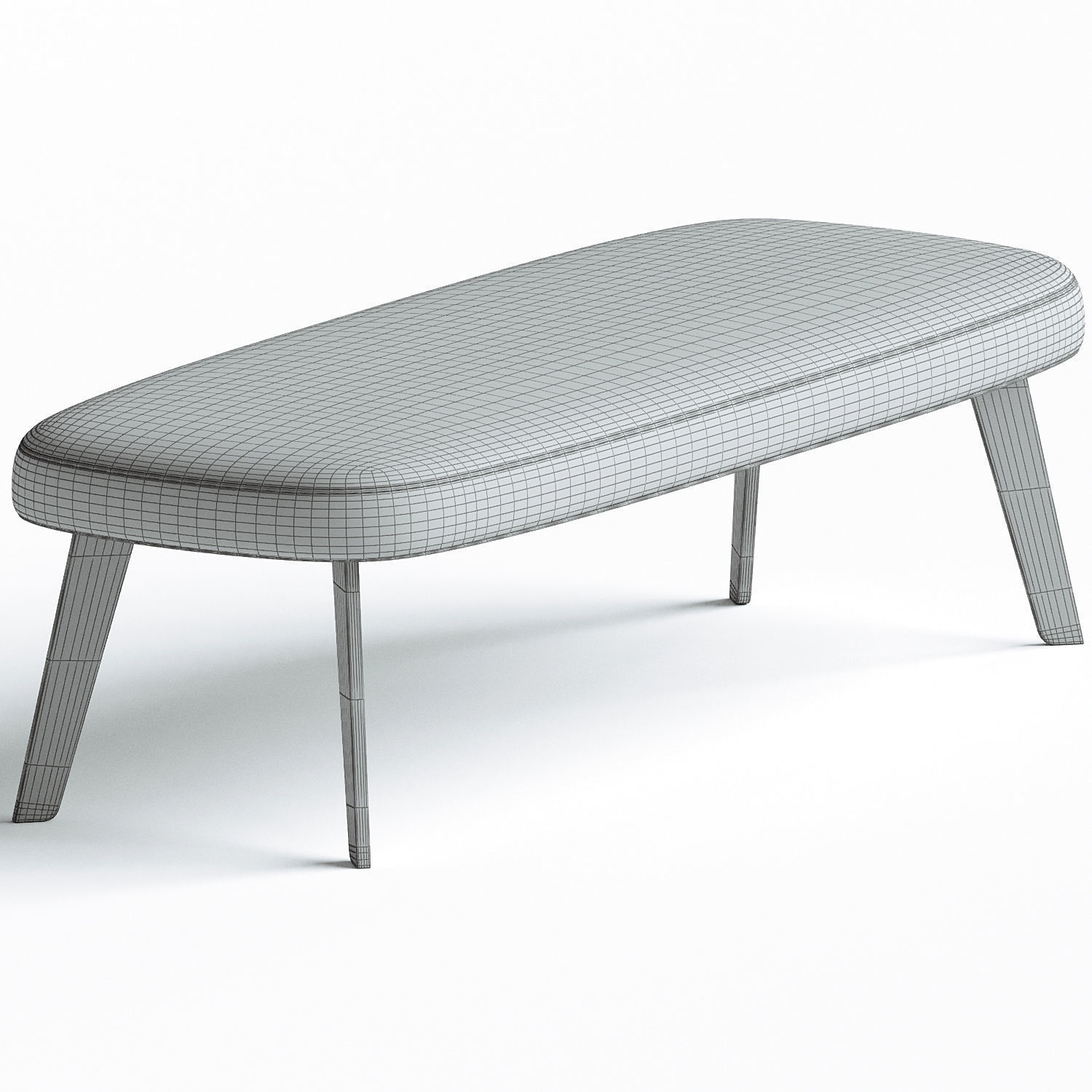 Poliform JANE Upholstered fabric bench 3D model_2