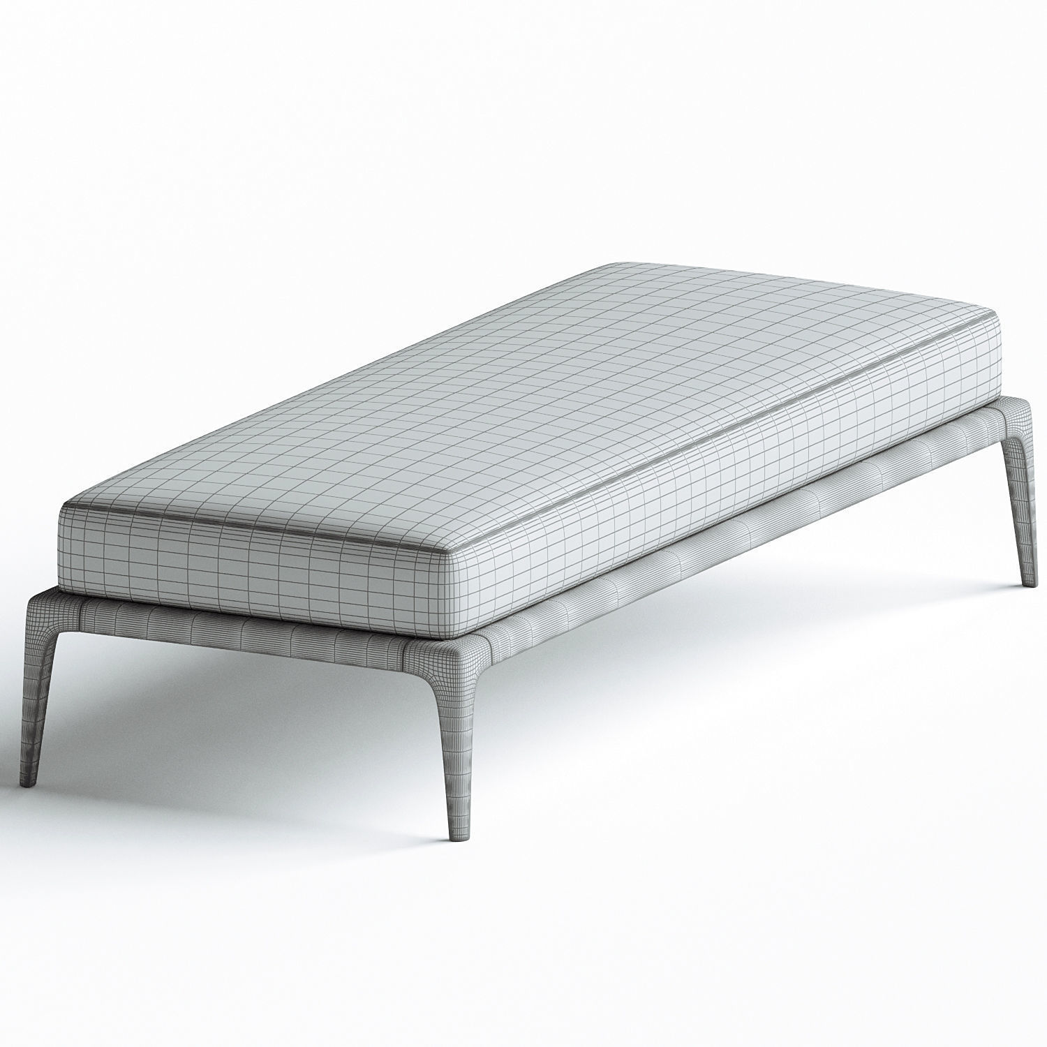 Poliform PARK Upholstered fabric bench 3D model_3