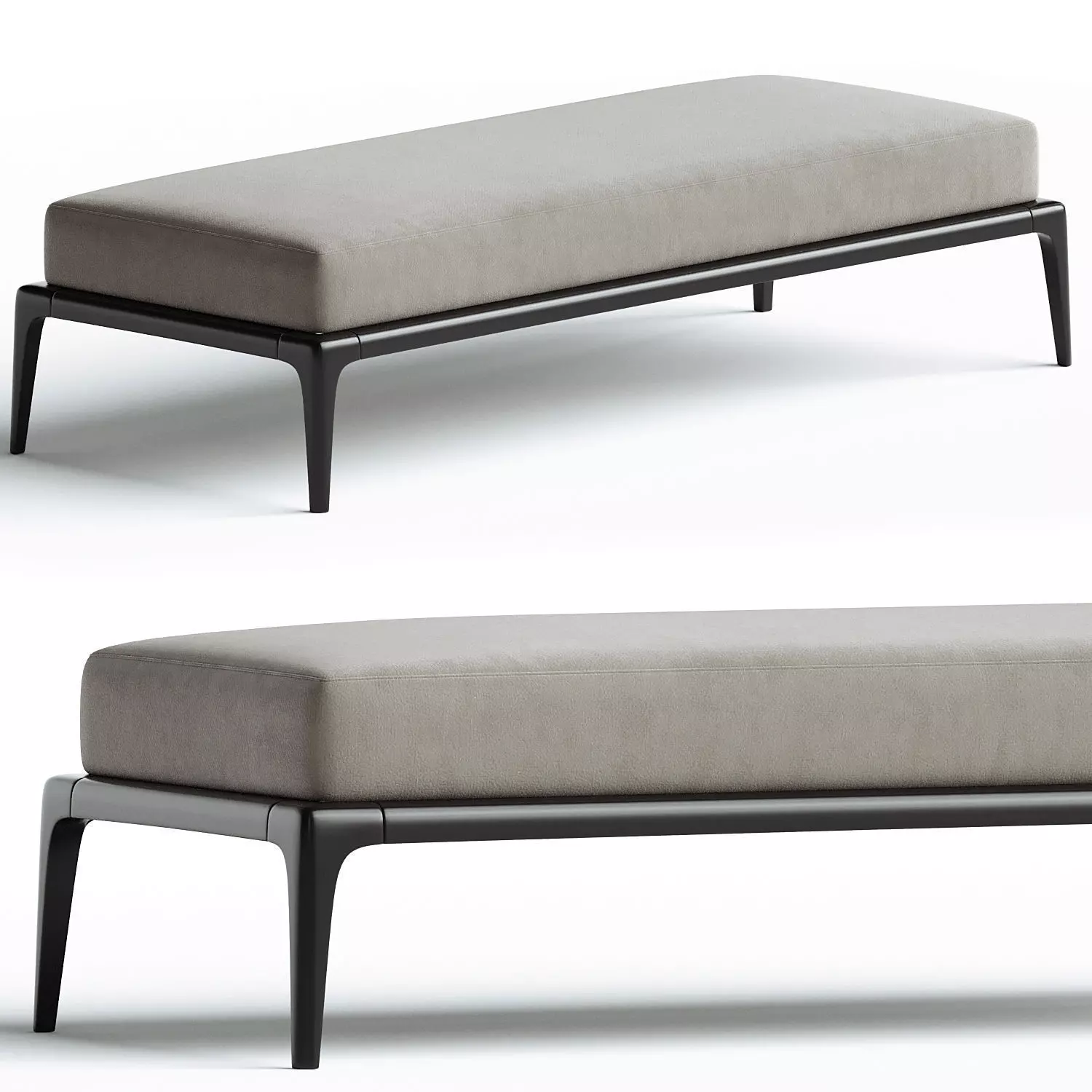 Poliform PARK Upholstered fabric bench 3D model_0