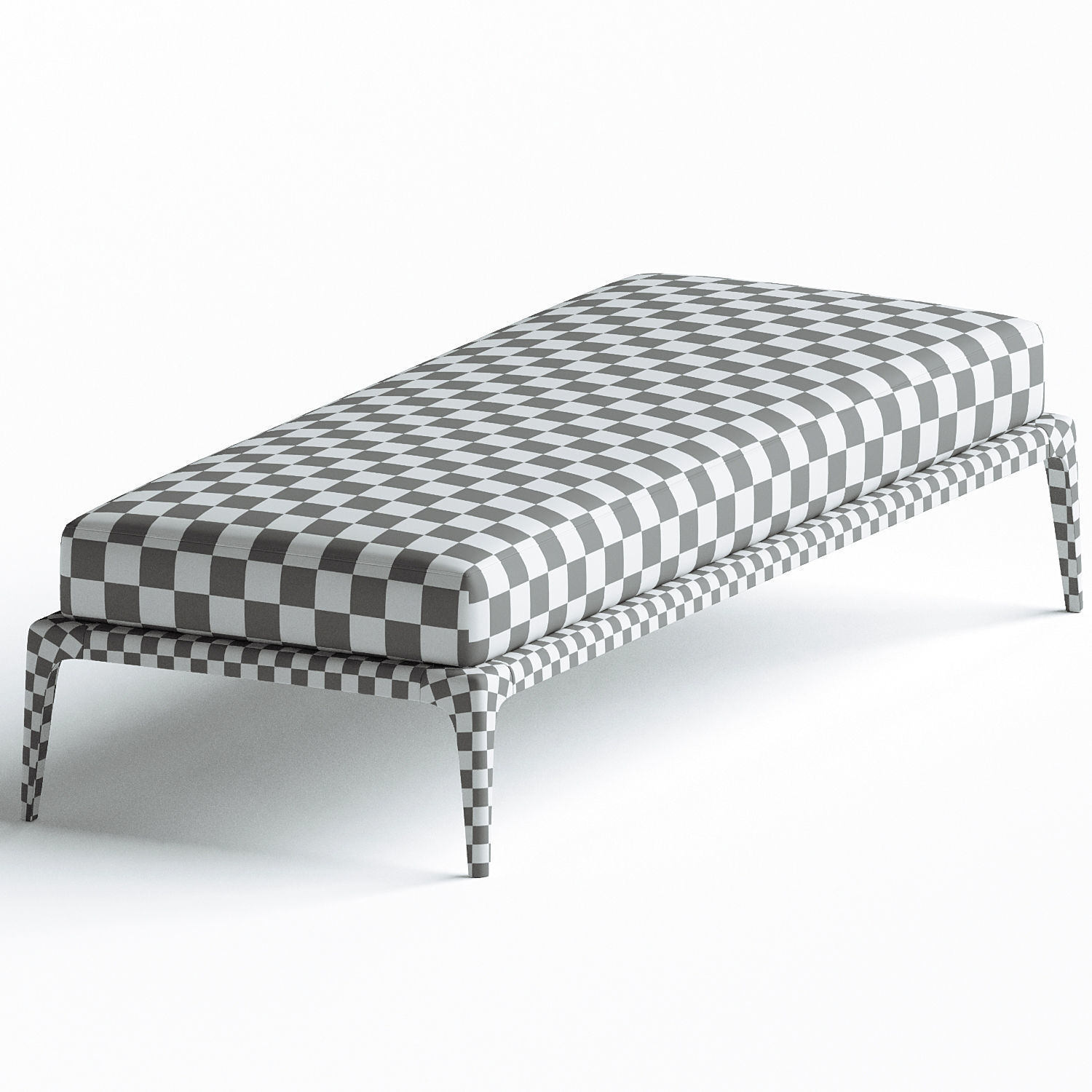 Poliform PARK Upholstered fabric bench 3D model_2