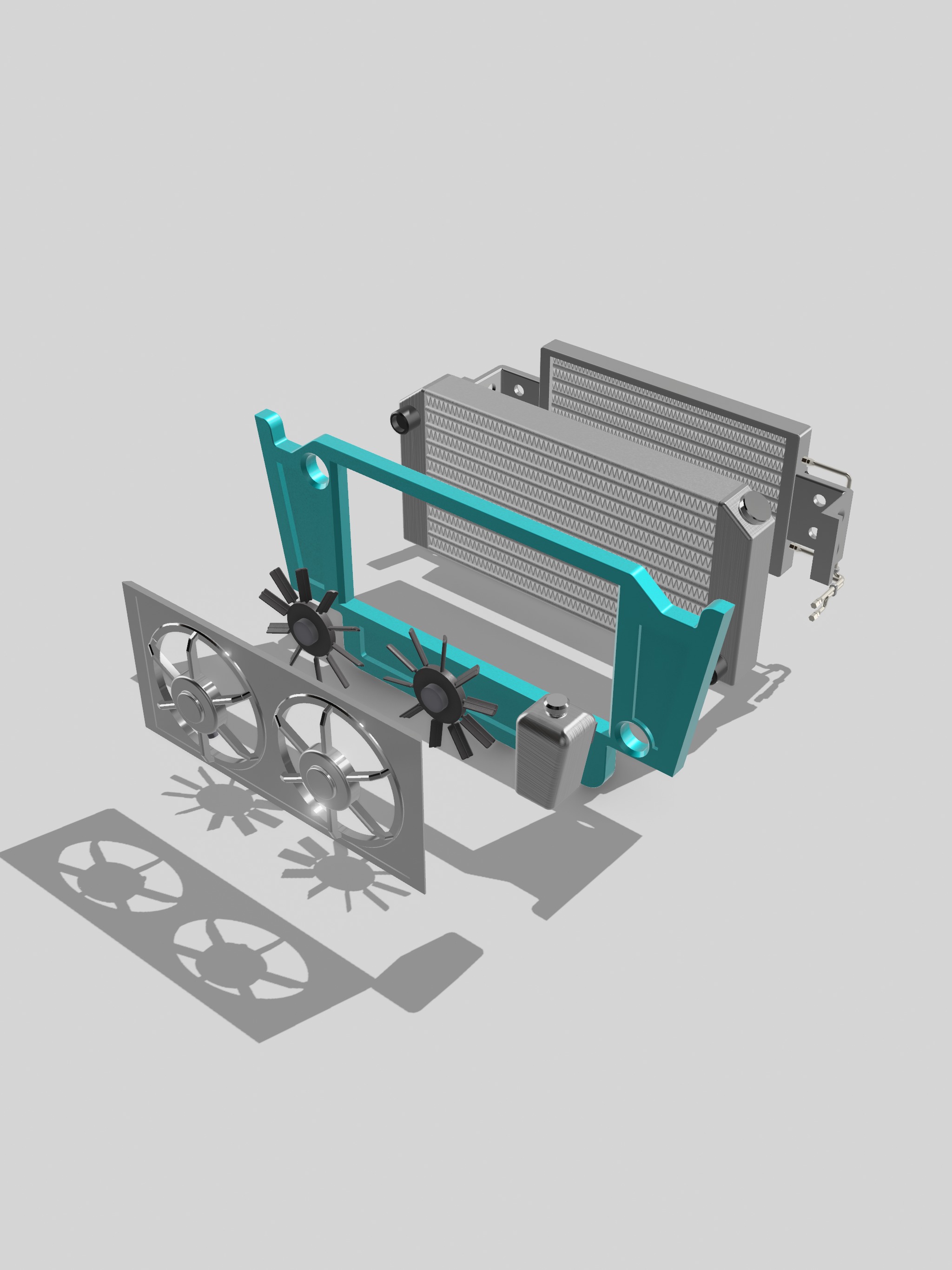AMT 1955 Chevy Bel Air Be Cool Radiator set 3D print model_11