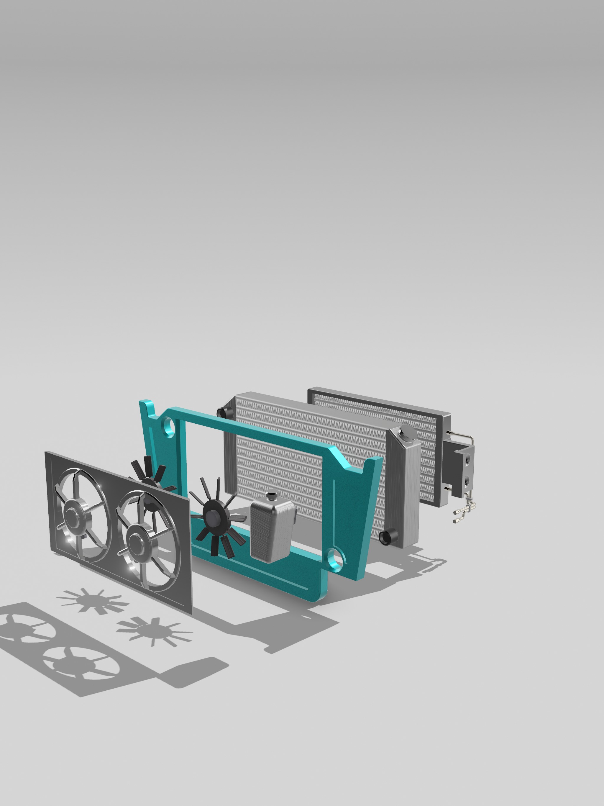 AMT 1955 Chevy Bel Air Be Cool Radiator set 3D print model_10