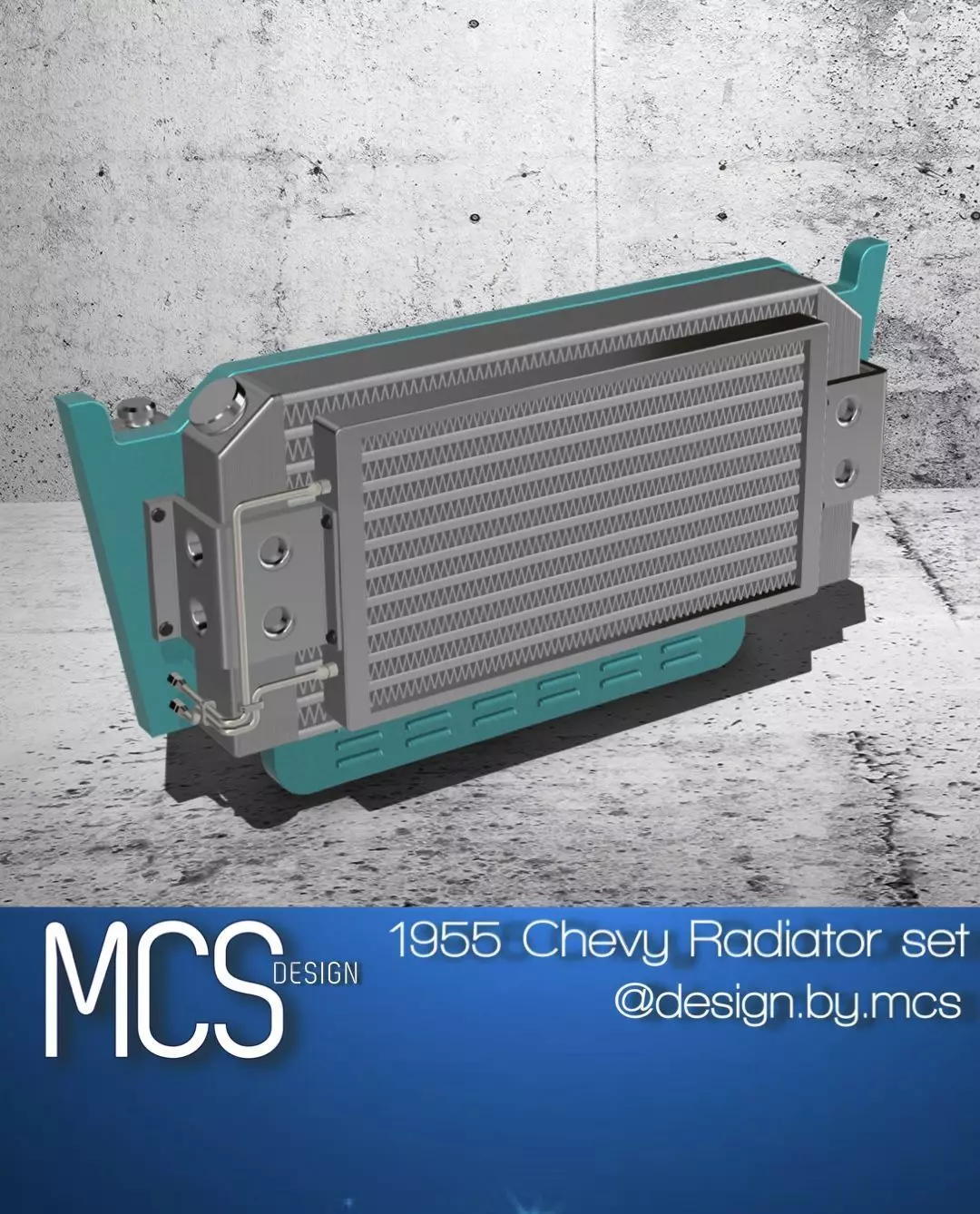 AMT 1955 Chevy Bel Air Be Cool Radiator set 3D print model_0