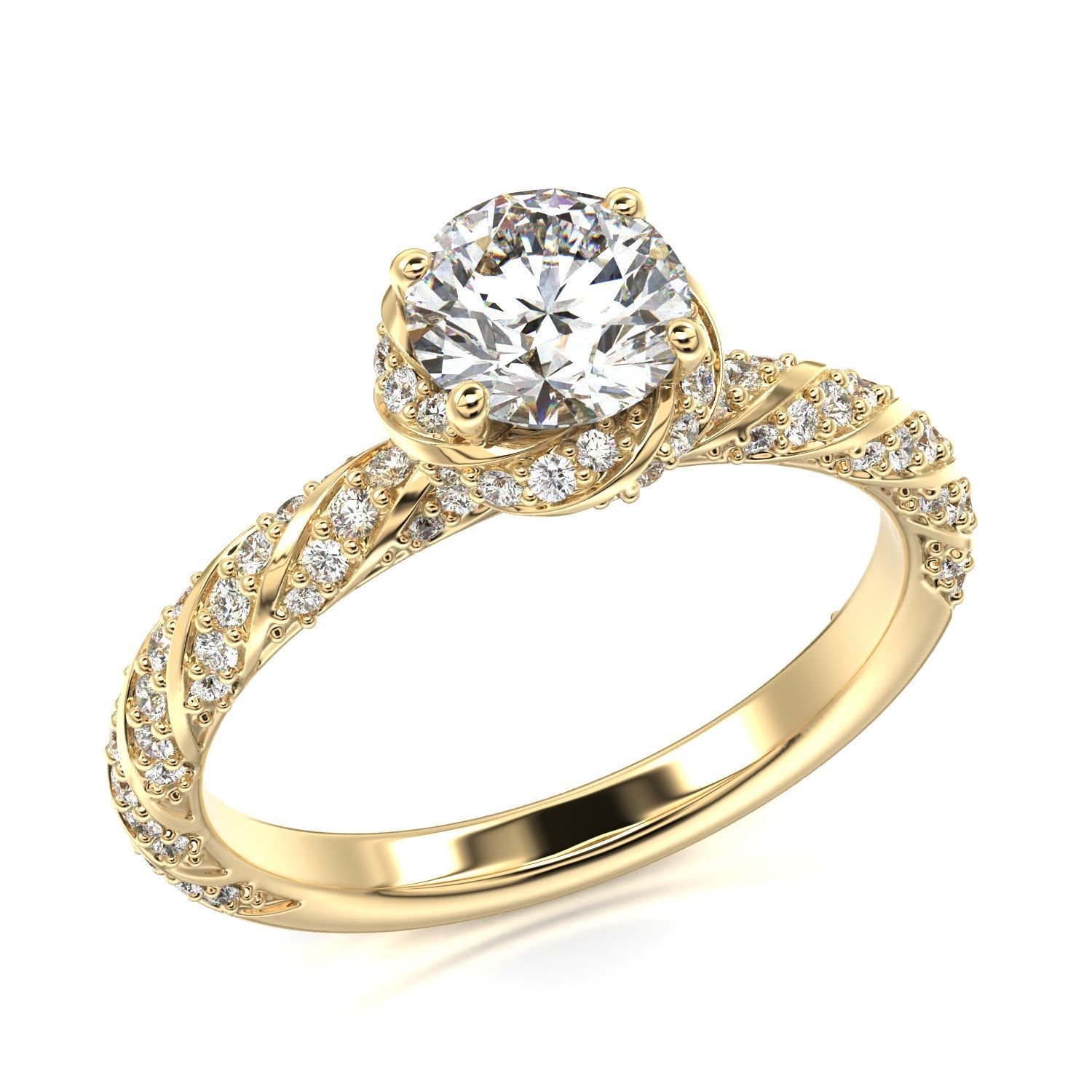High-Quality Engagement Ring 3D print model_16