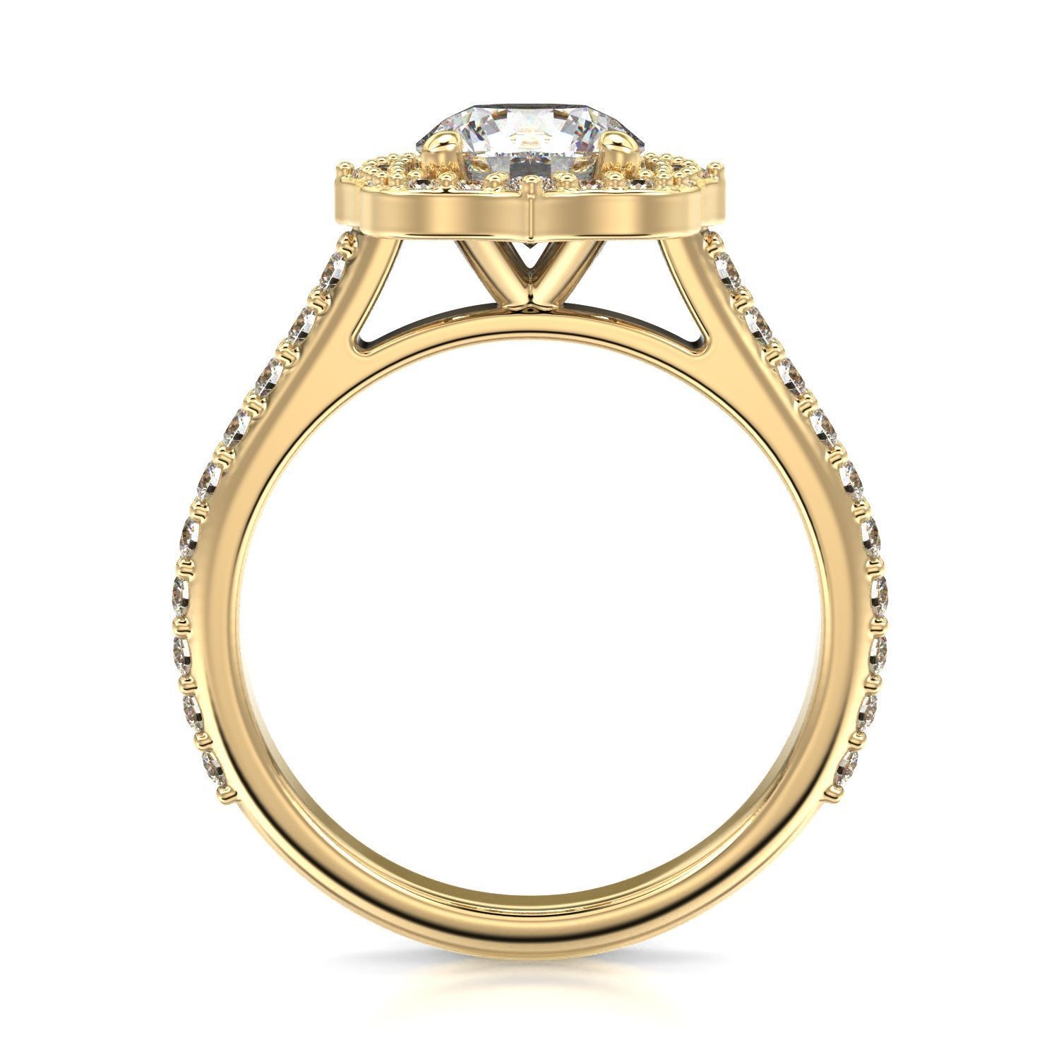 High-Quality Engagement Ring 3D print model_19