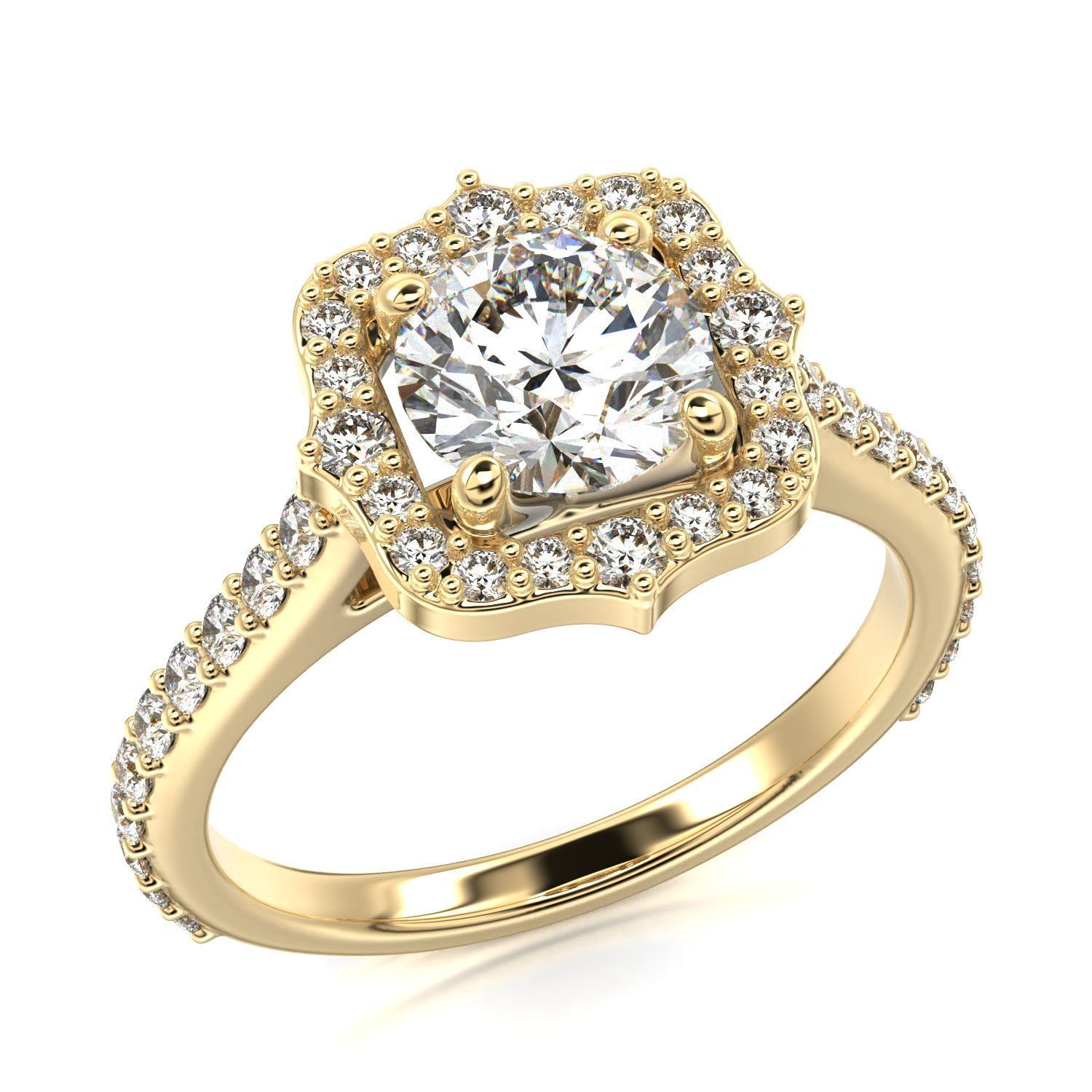 High-Quality Engagement Ring 3D print model_23