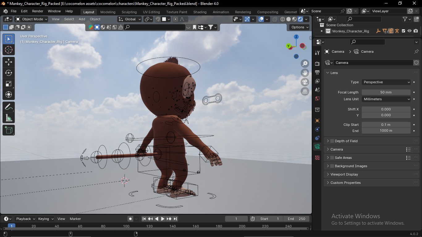 Cartoon monkey RIGGED Low-poly 3D model Low-poly 3D model_18