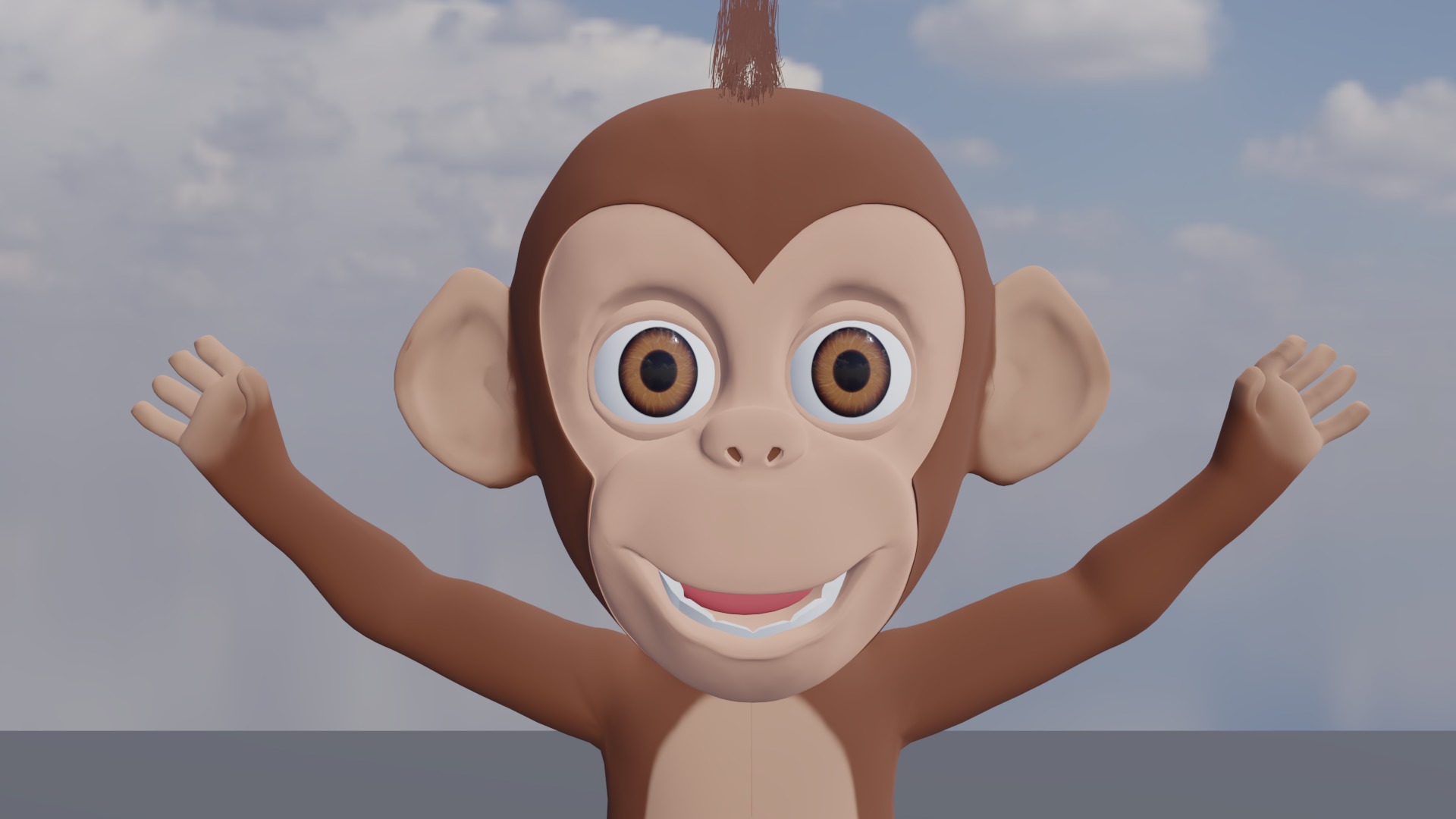 Cartoon monkey RIGGED Low-poly 3D model Low-poly 3D model_1