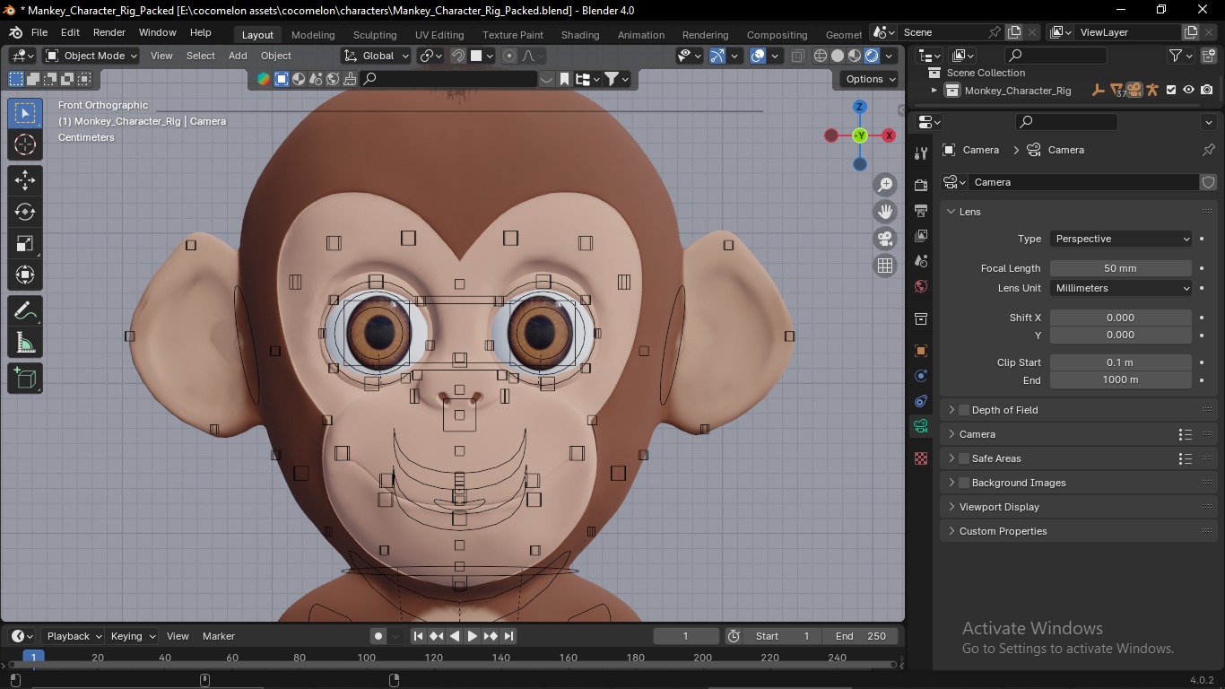 Cartoon monkey RIGGED Low-poly 3D model Low-poly 3D model_14