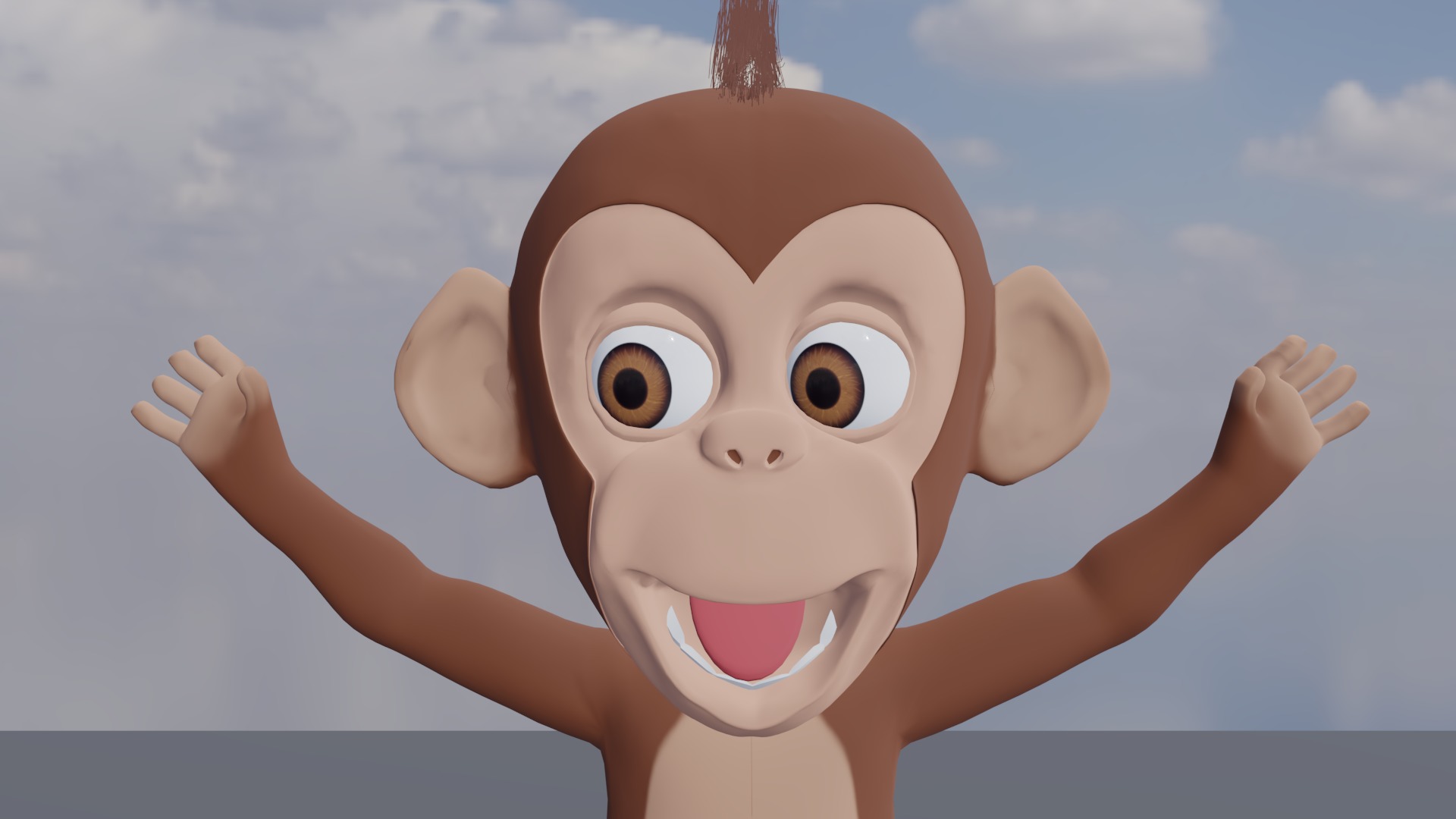 Cartoon monkey RIGGED Low-poly 3D model Low-poly 3D model_3